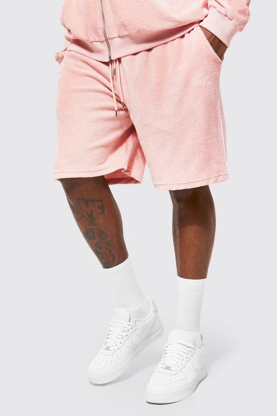 Pink Plus Towelled Jersey Short With Piping image number 1