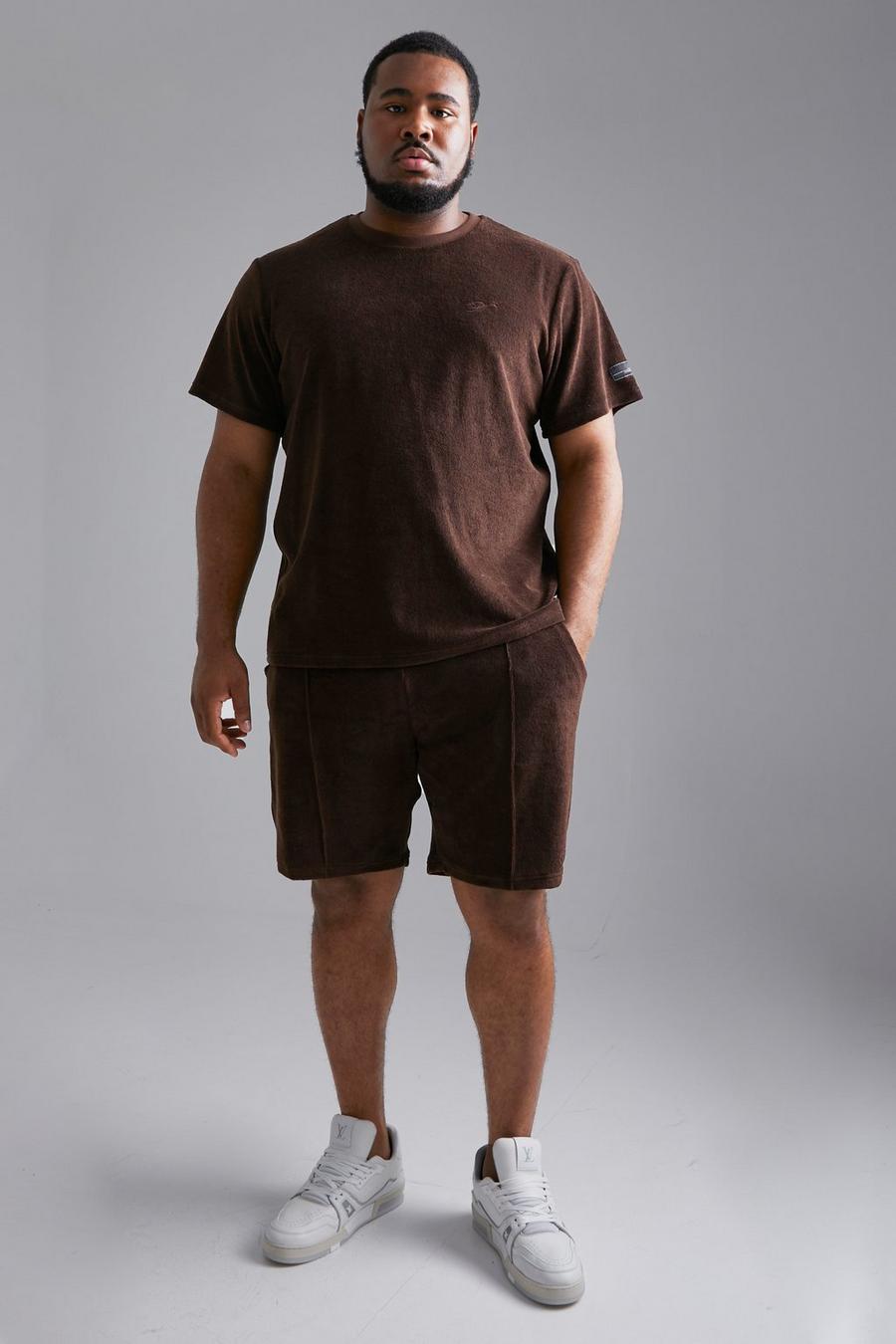 Chocolate Plus M Embroidered Towelled Tee And Short Set image number 1