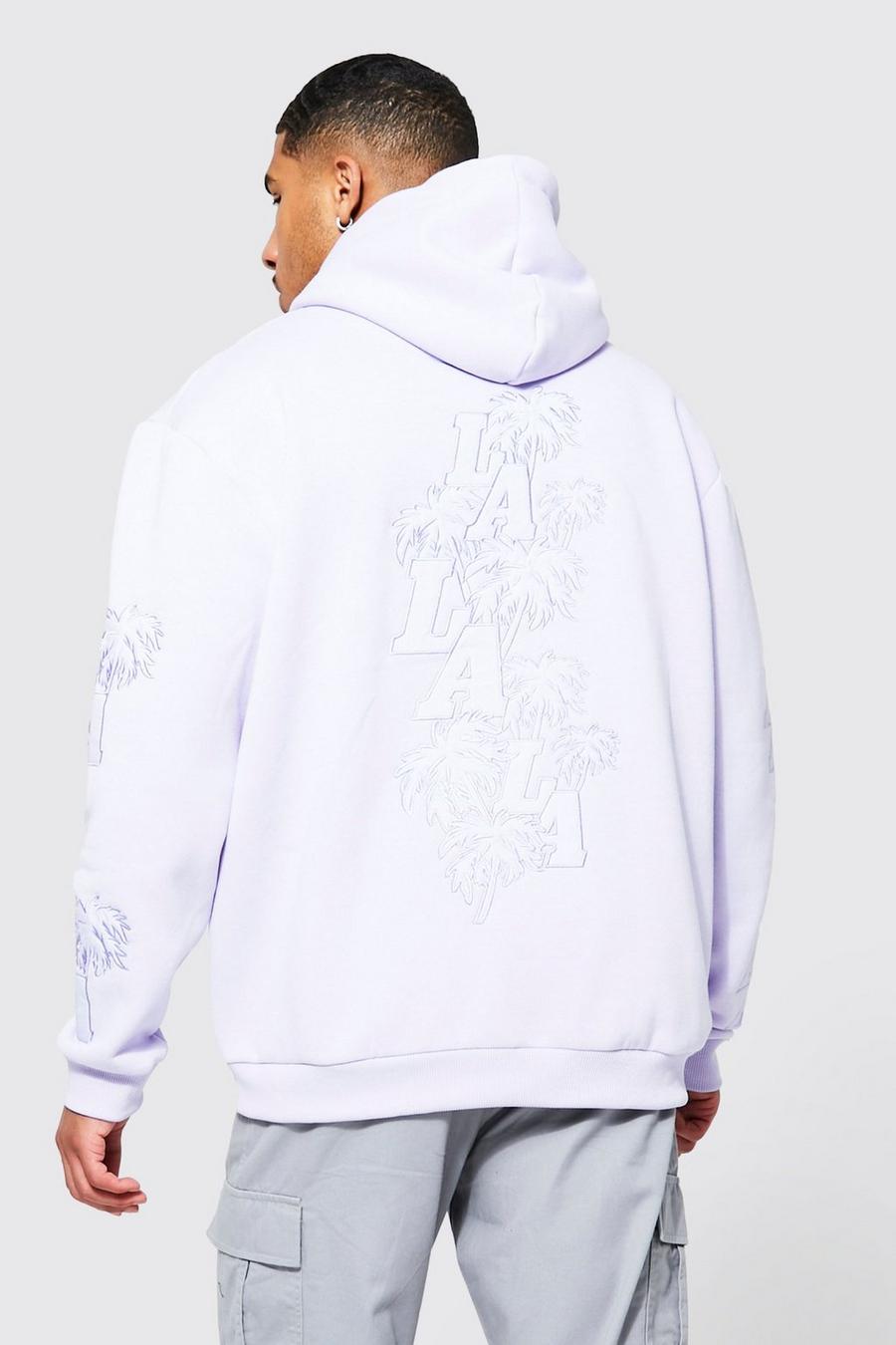 Lilac Tall Loose Fit Varsity Embroidered Hoodie image number 1