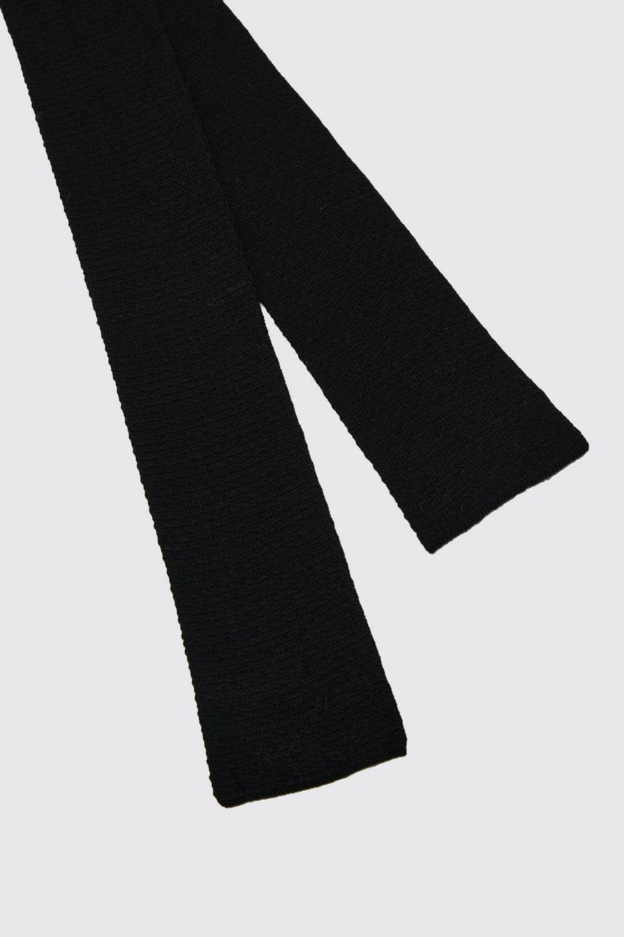 Black Knitted Slim Tie image number 1