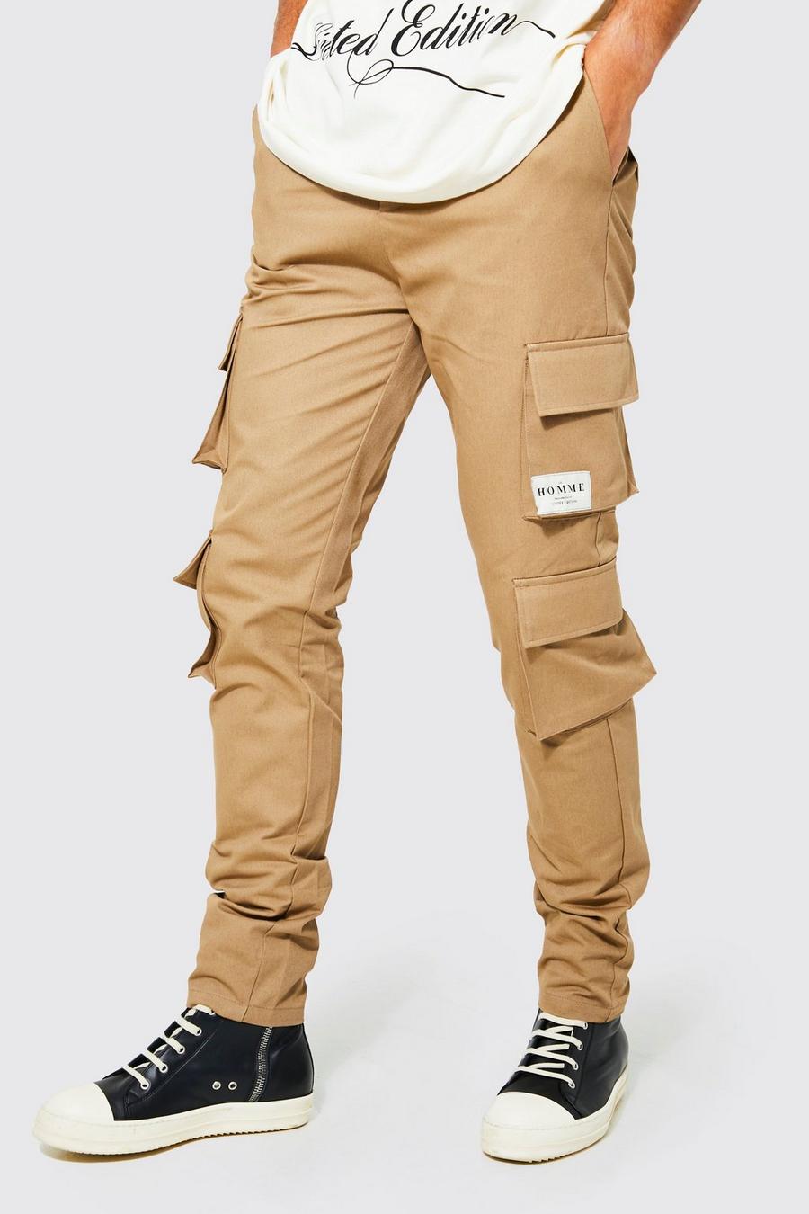 Sand Tall Slim Fit Multi Pocket Cargo Trouser image number 1