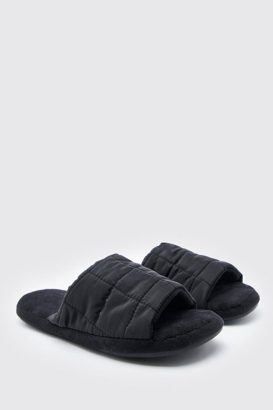 Black Quilted Slipper