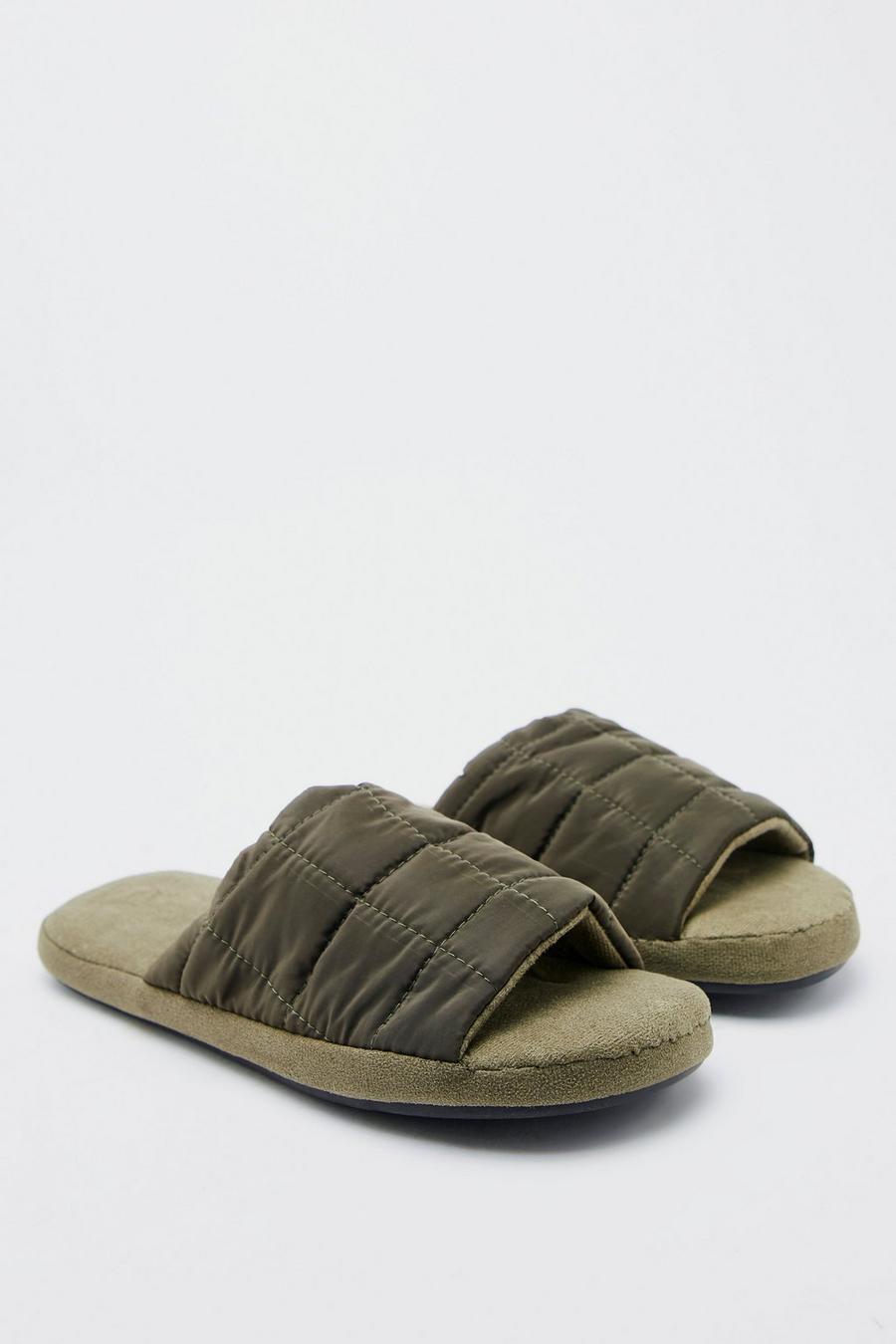 Khaki Quilted Slipper image number 1