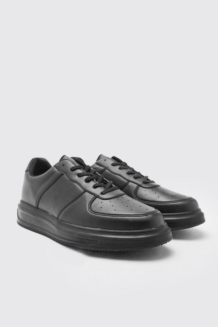 Zapatillas deportivas con panel, Black image number 1