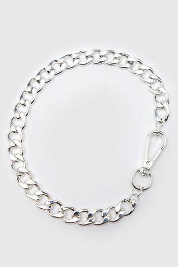 Dikke Schakel Ketting Met Clip silver