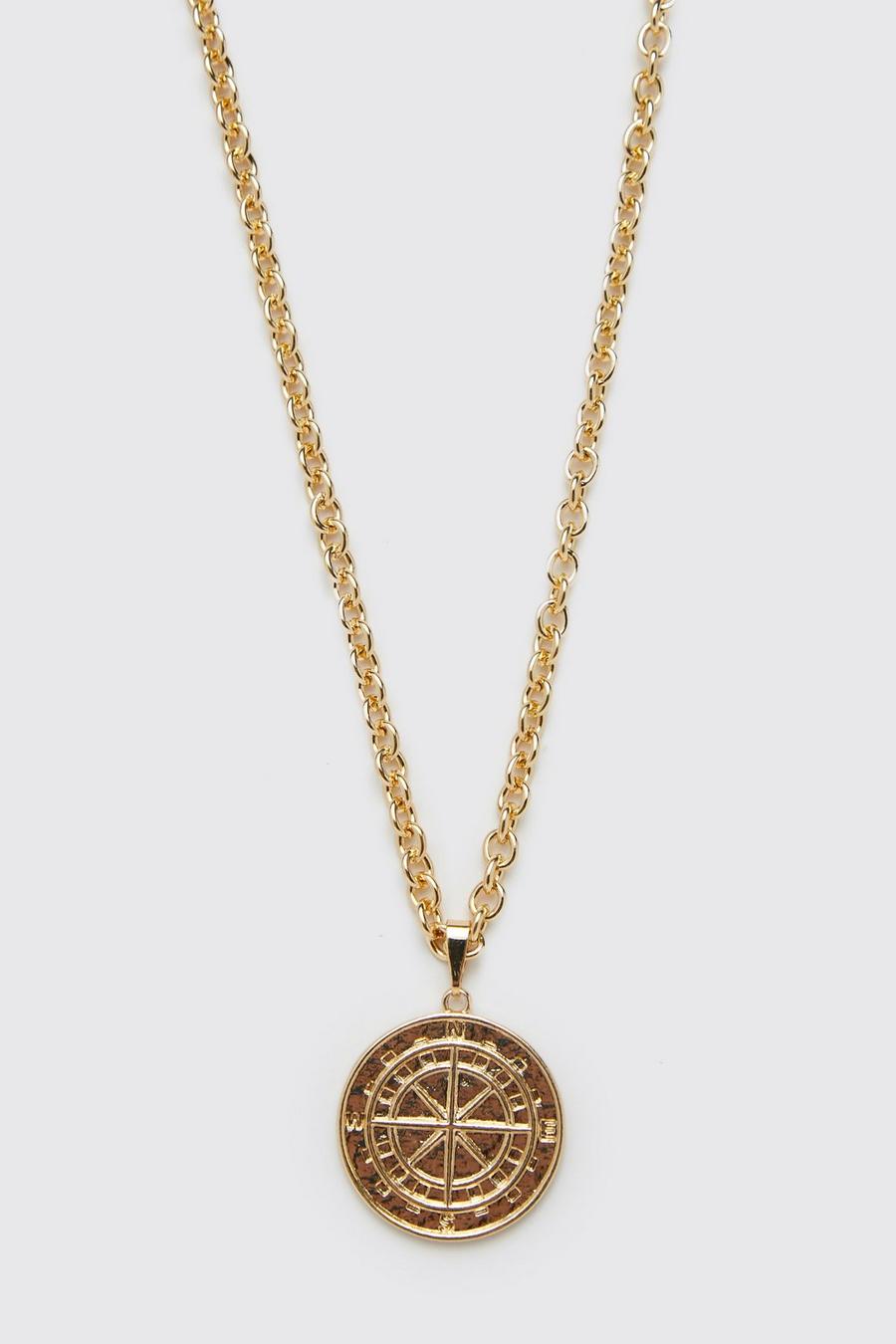Gold metallic Halsband med kompass