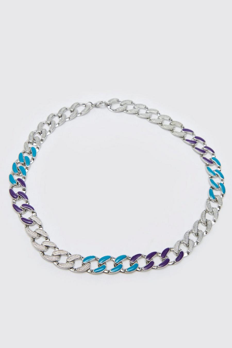 Silver Multi Coloured Chunky Necklace image number 1