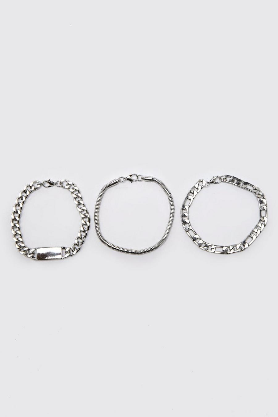 Silver 3 Pack Bracelets