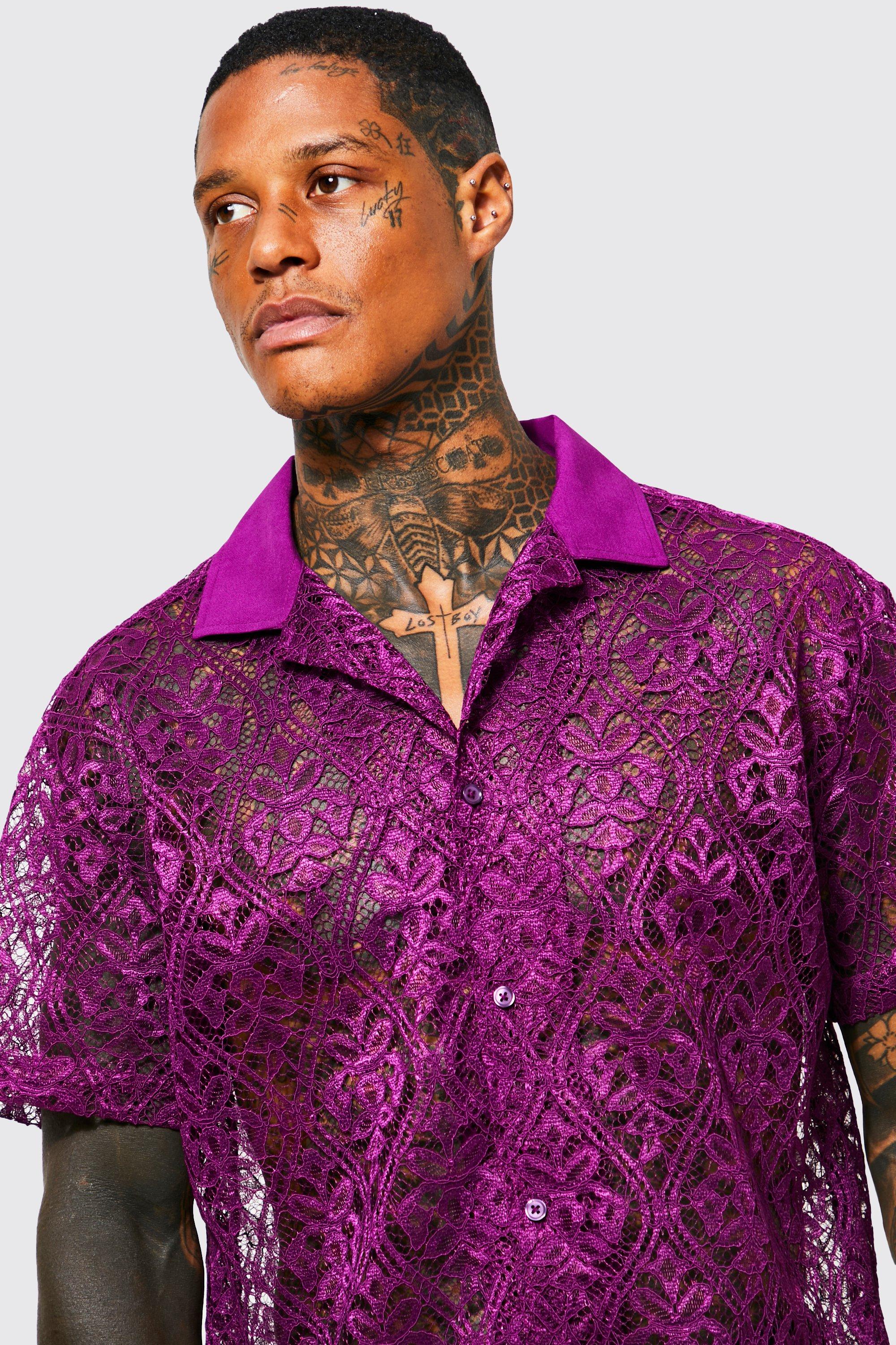 Chemise dentelle online homme