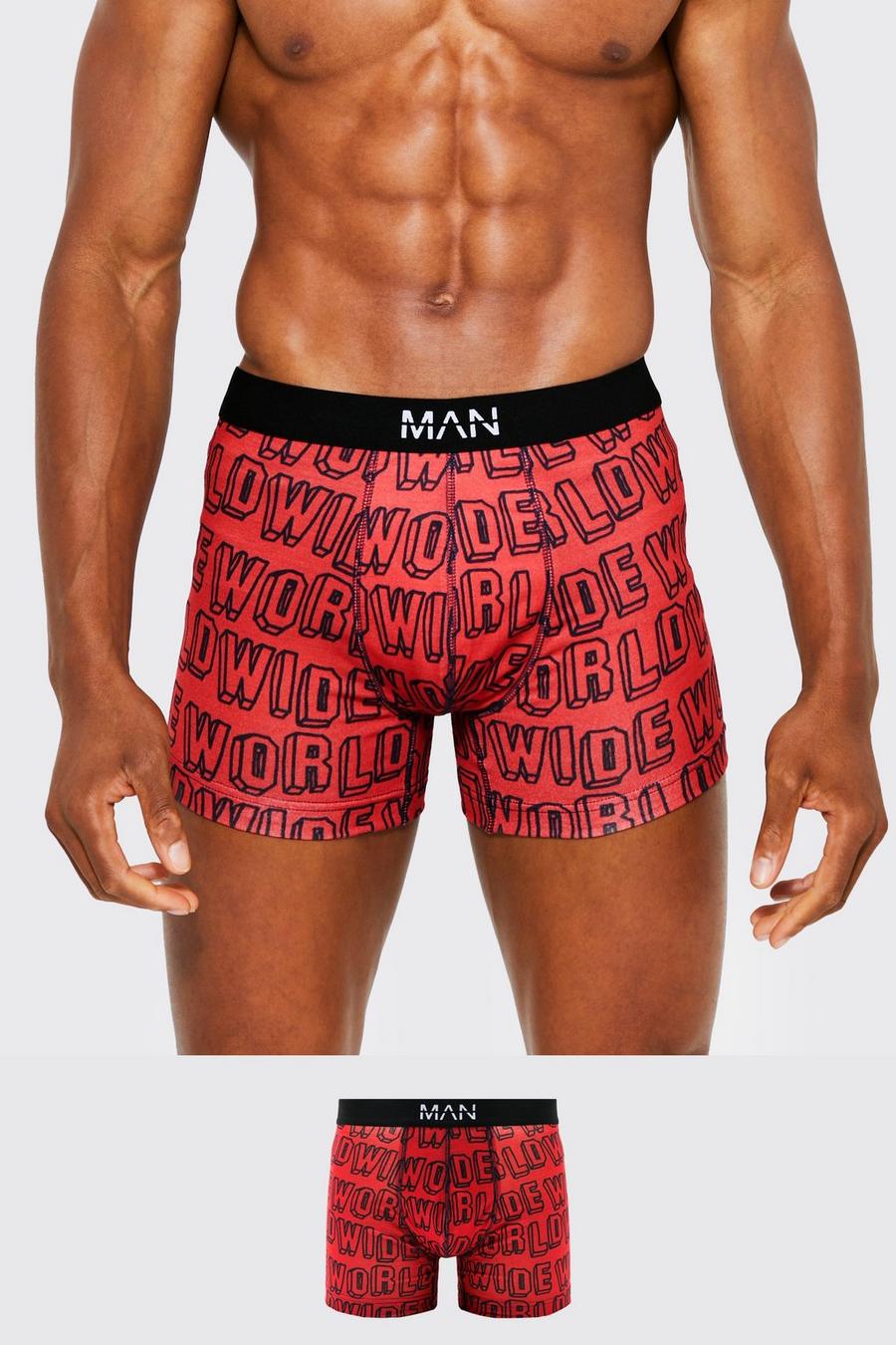 Red World Wide All Over Print Boxer