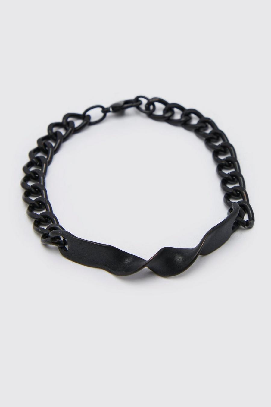 Black Twisted Plaque Bracelet image number 1