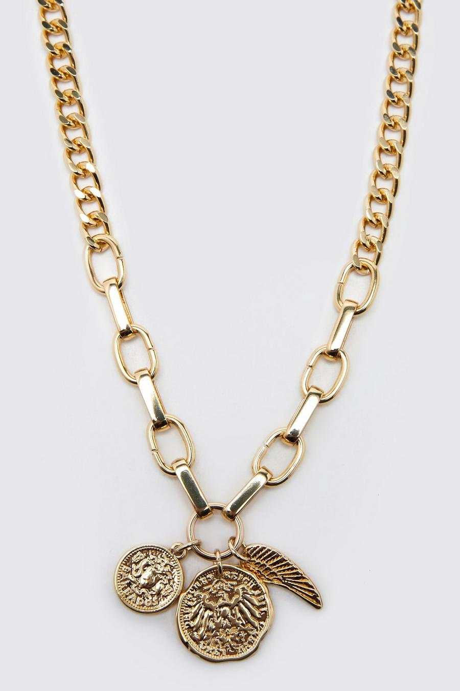 Gold metallic Mutli Pendant Necklace