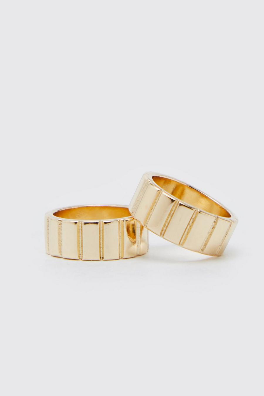 Gold Line Texture 2 Pack Rings image number 1