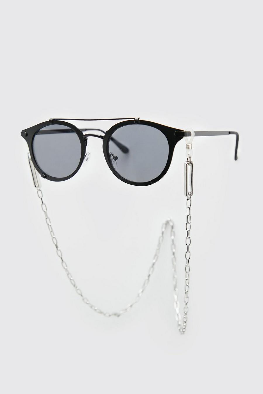 Silver argent Square Link Sunglasses Chain