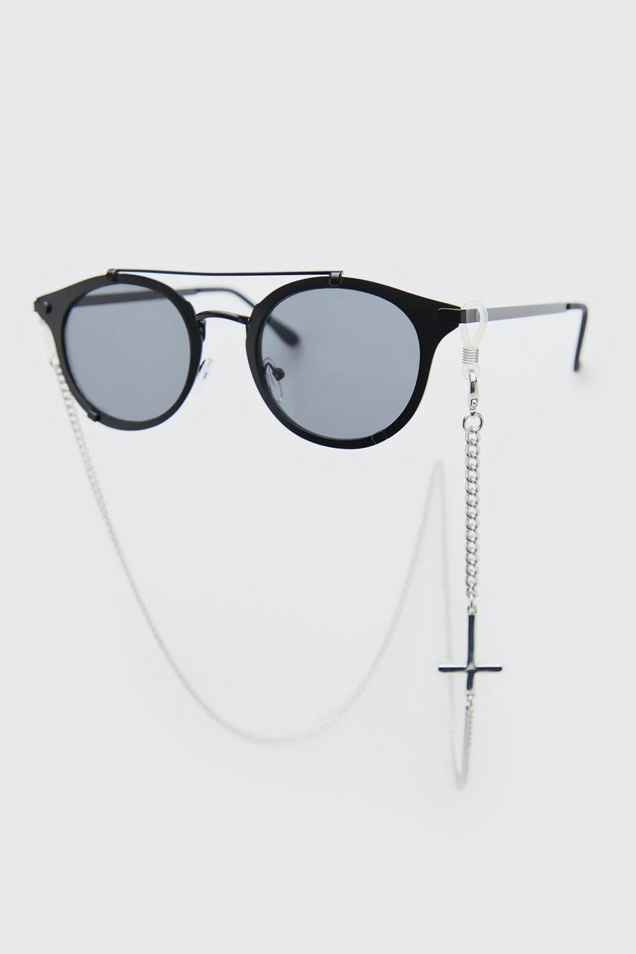 Silver Cross Sunglasses Chain  image number 1