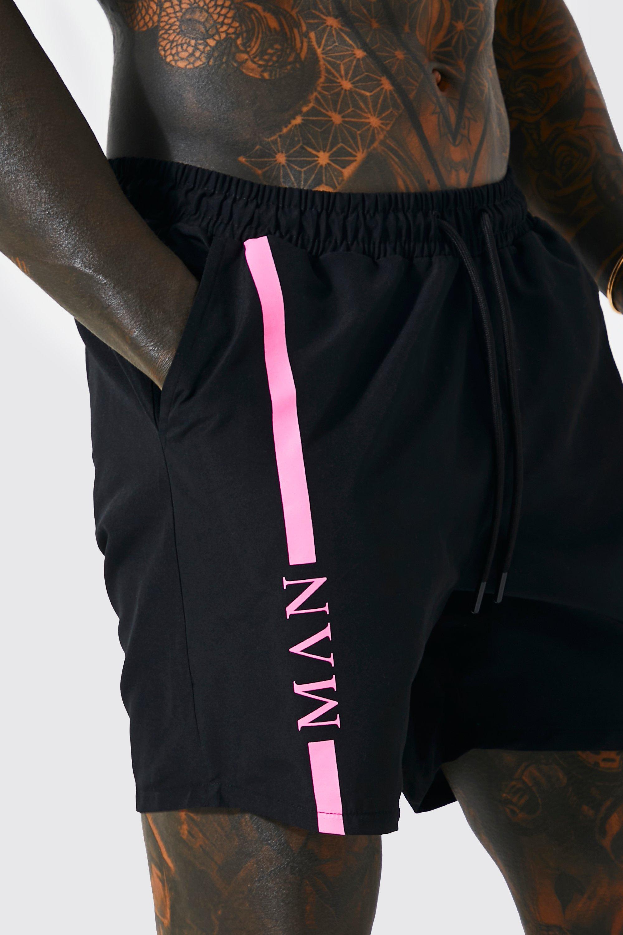 2 Pack Print And Plain Swim Shorts boohoo UK