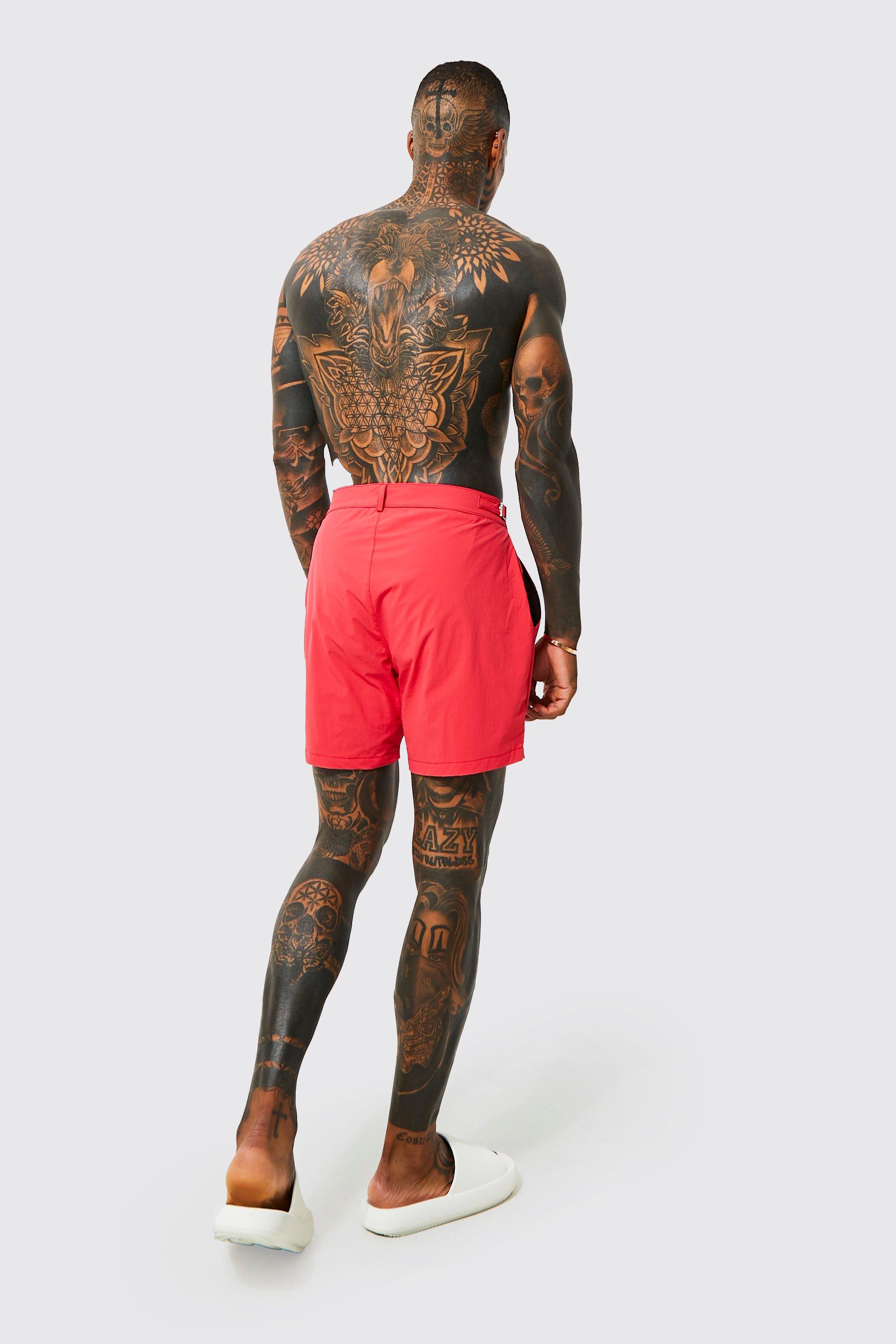 Nylon Smart Buckle Swim Shorts boohoo NO