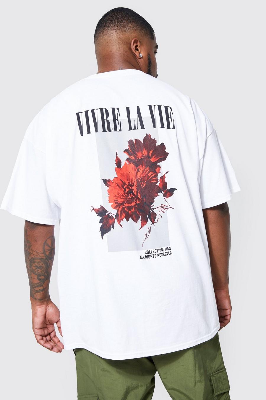 Grande taille - T-shirt à imprimé fleuri, White image number 1