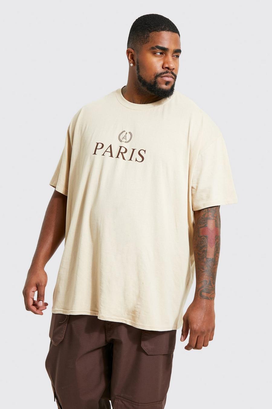 Sand beige Plus Paris City Print T-shirt
