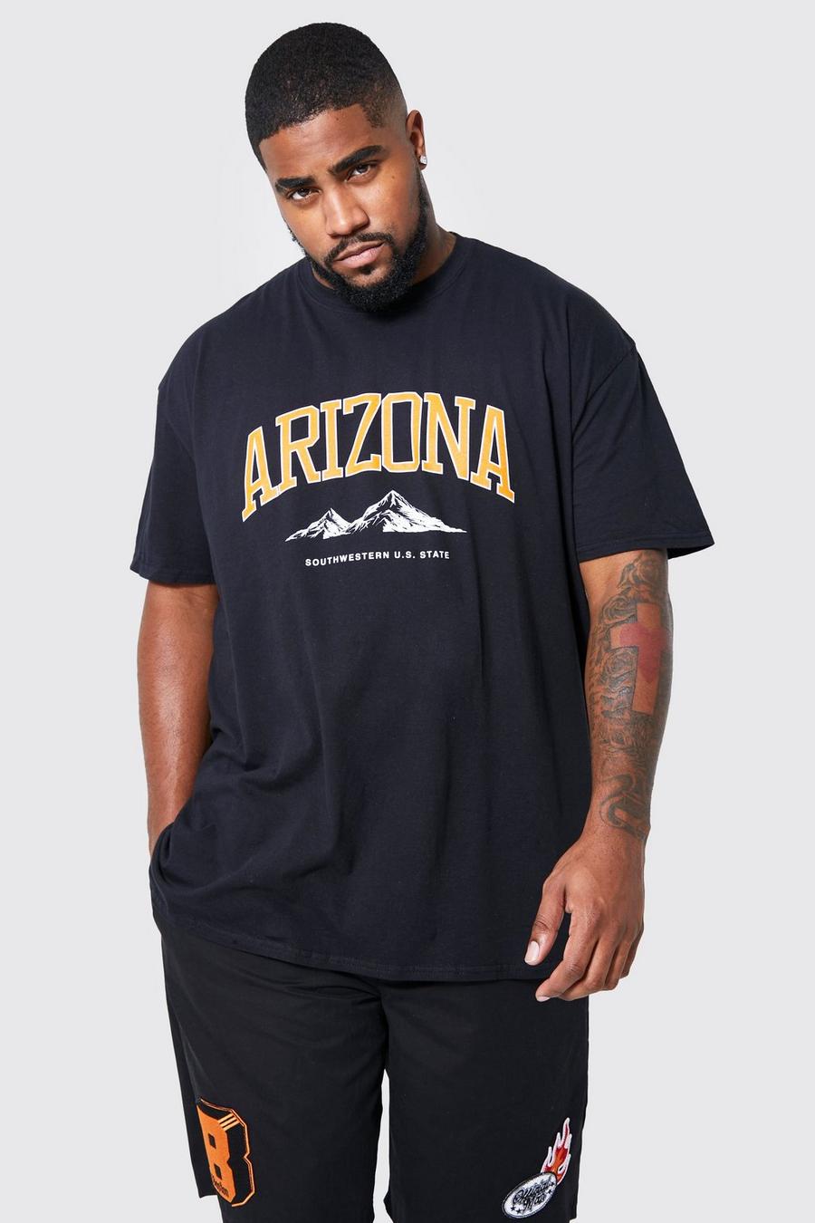 Plus T-Shirt mit Arizona-Print, Black image number 1