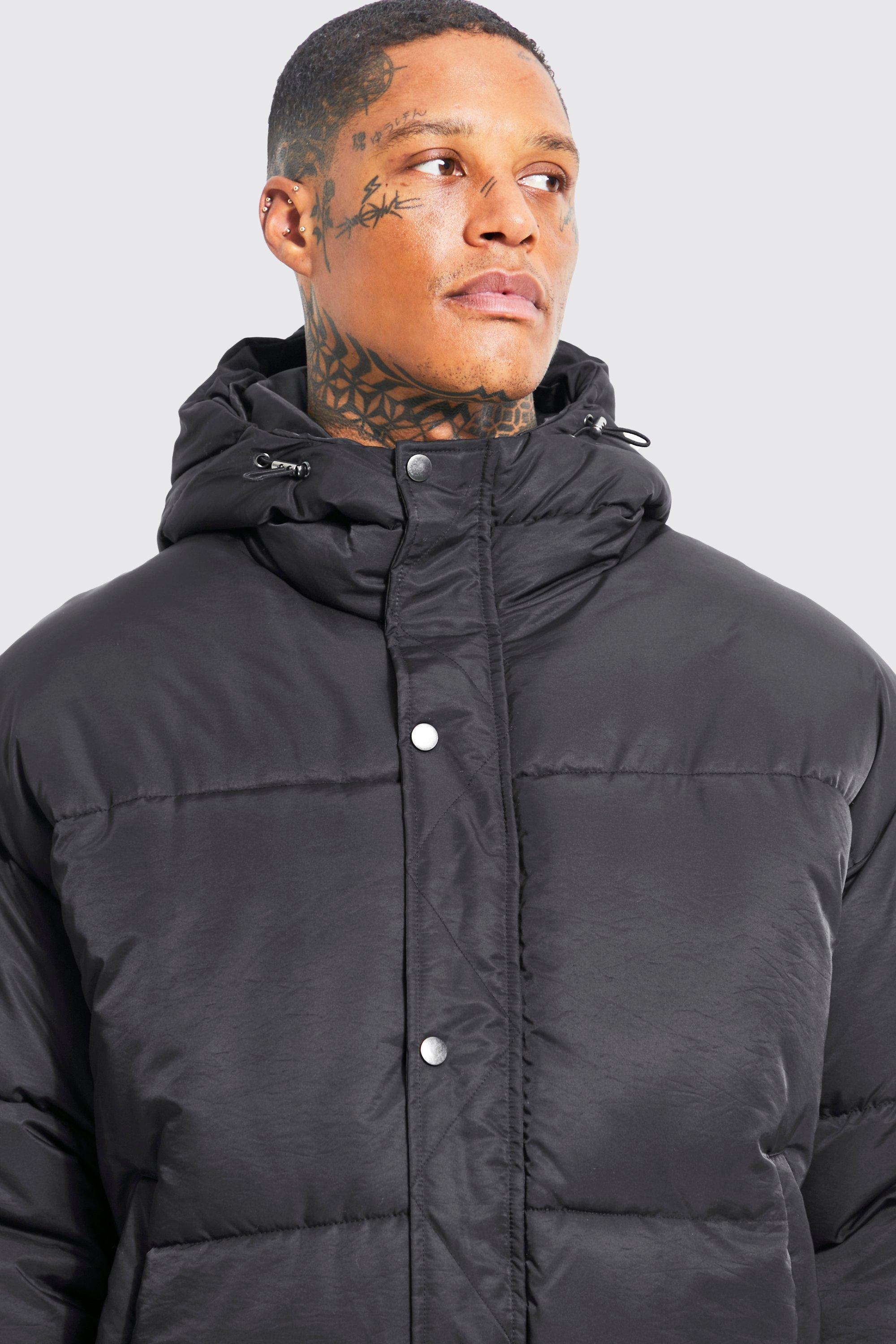 Oversized Hooded Popper Puffer | boohoo USA Oversized Hooded Popper Puffer | boohoo USA