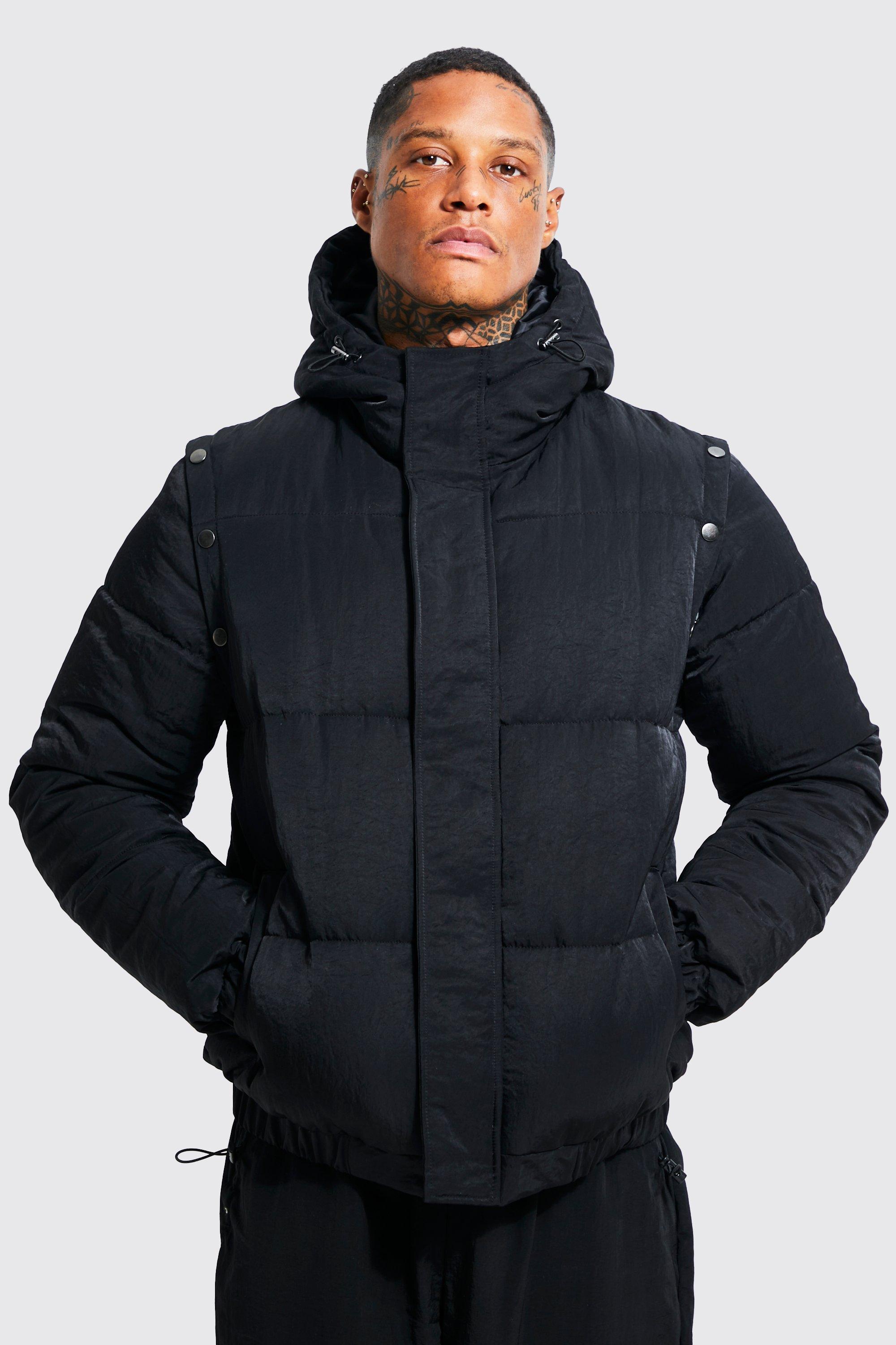 Men's Heavy Padded Removable Sleeved Puffer