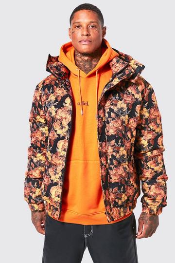 Tapestry Hooded Puffer rust