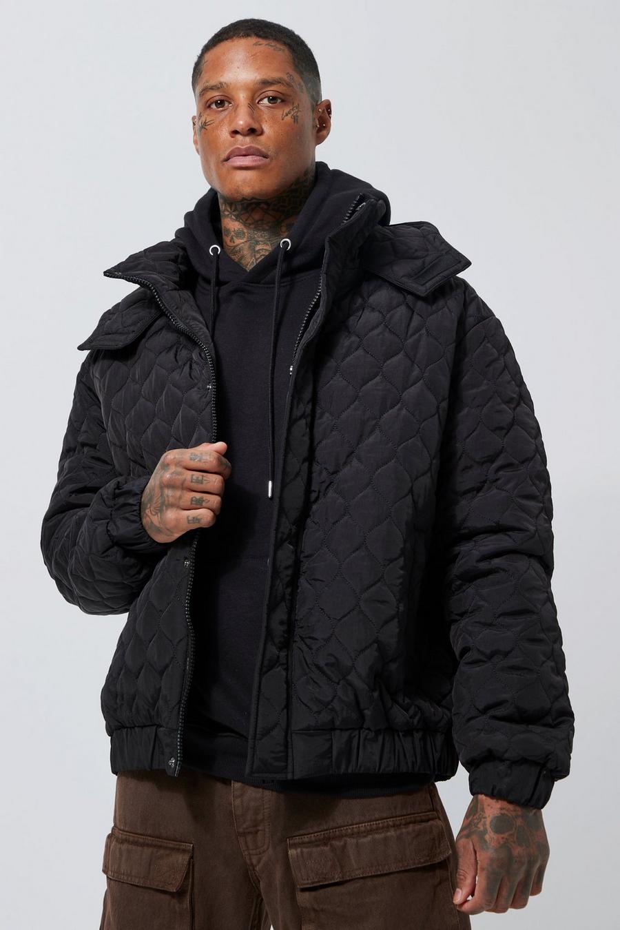 Black Diamond Quilted Hooded Puffer image number 1