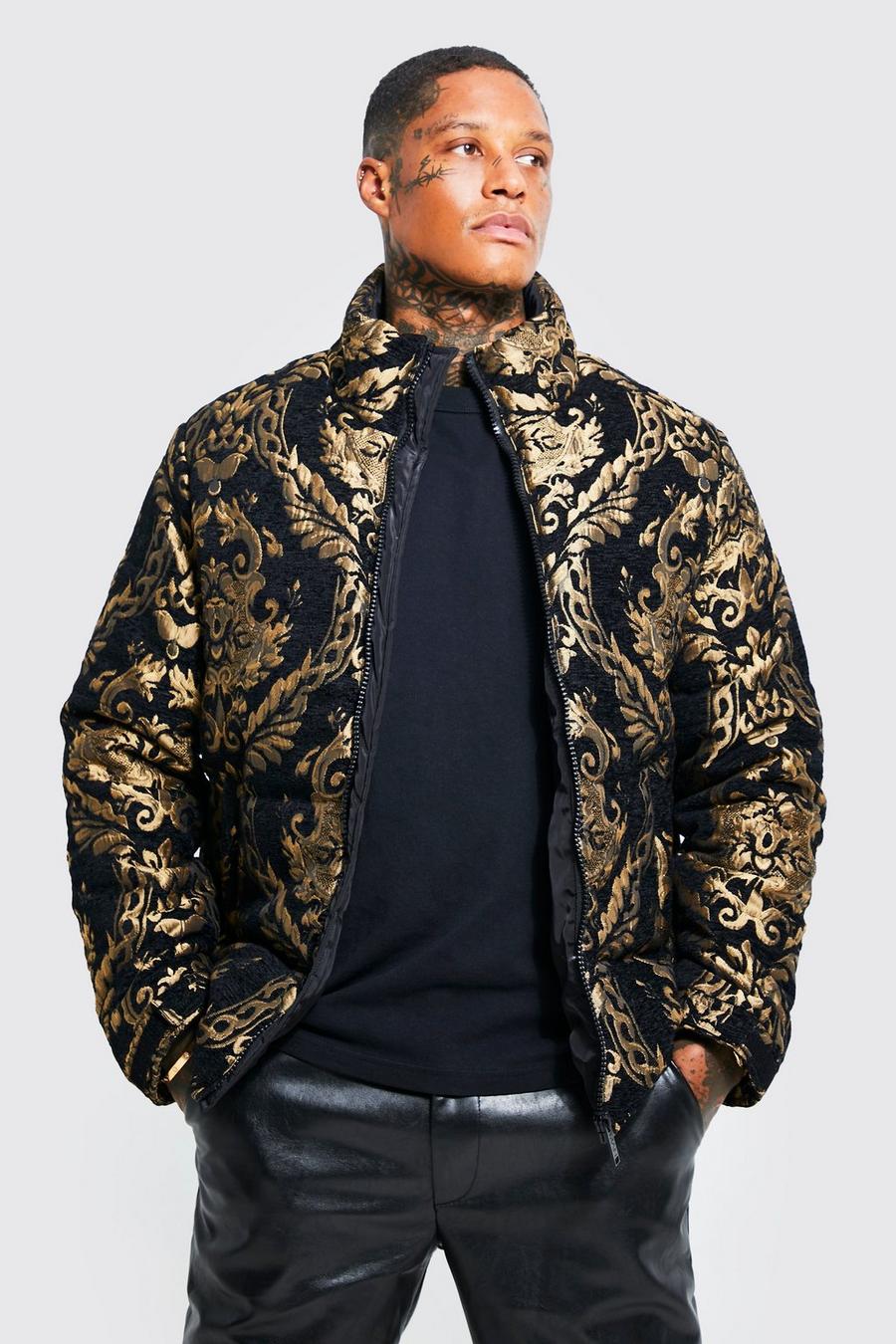 Black Baroque Tapestry Puffer image number 1