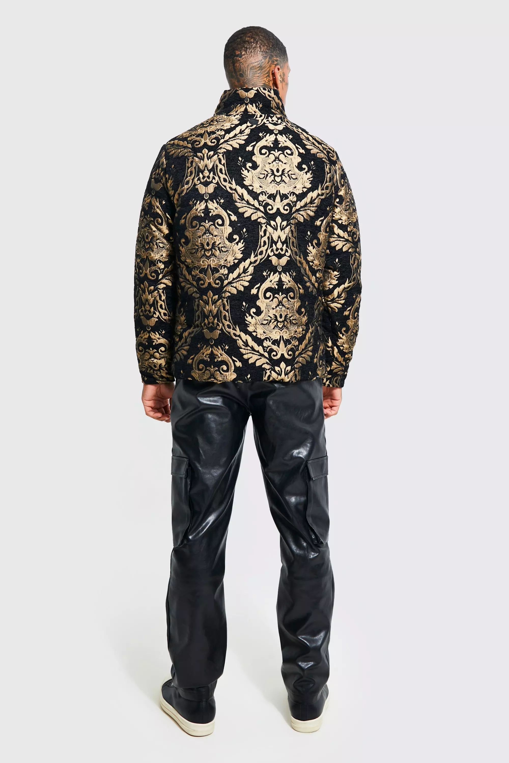 Velvet barocco store print puffer jacket