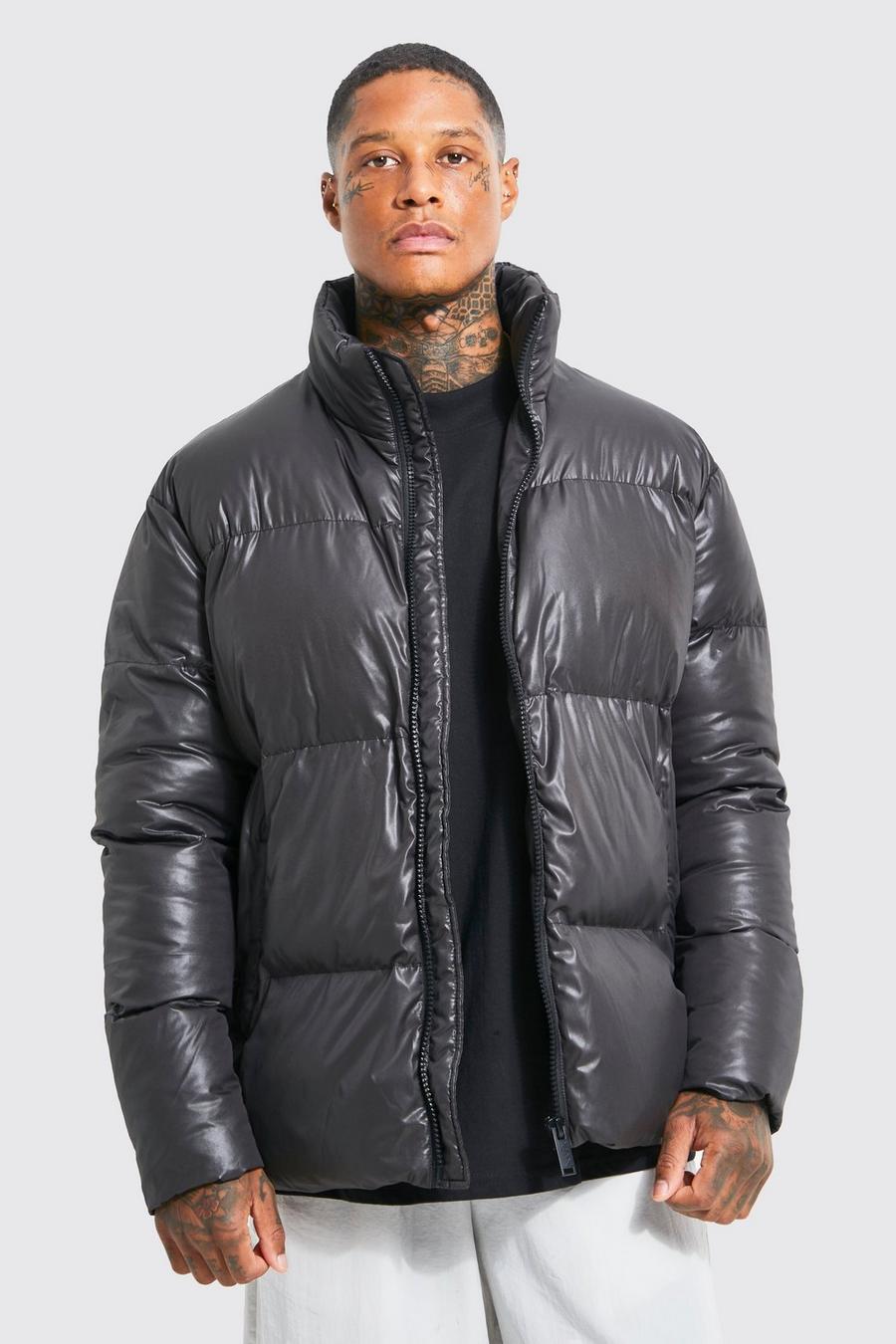 Oversized Fit Puffer Jacket - Black - Men