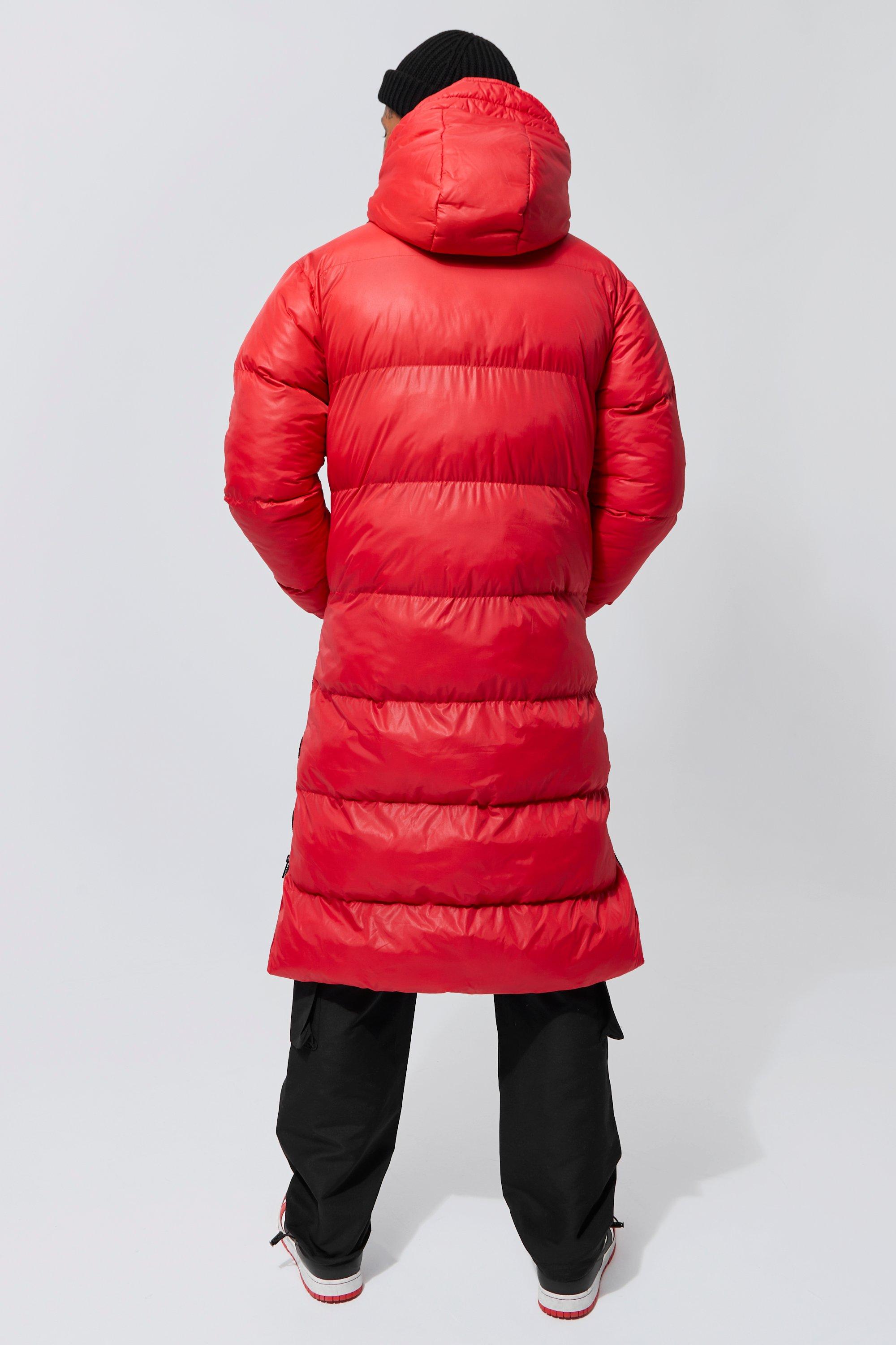 Red longline puffer on sale coat