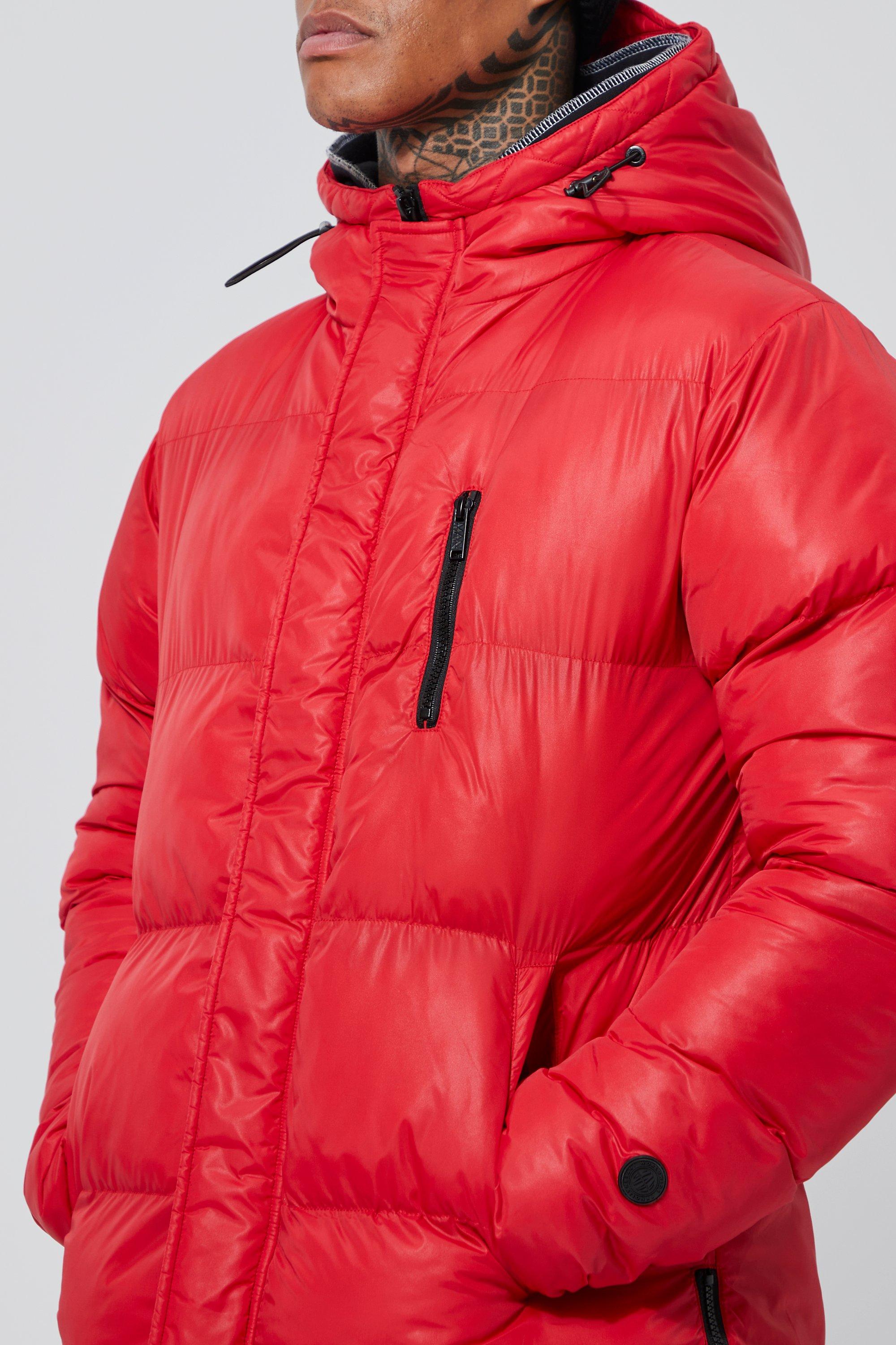 Boohoo red puffer jacket best sale