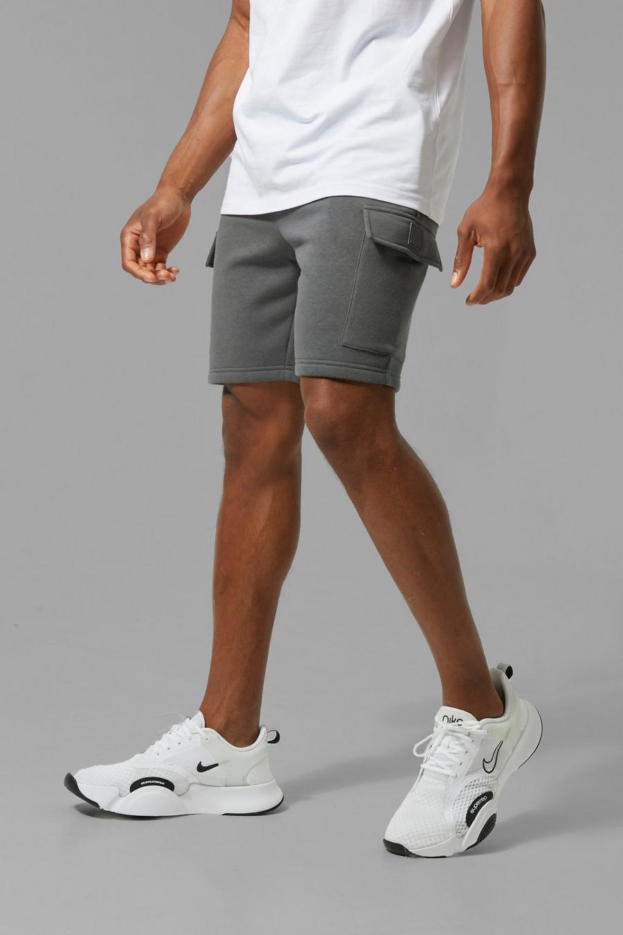 Charcoal Man Active Cargo Shorts image number 1