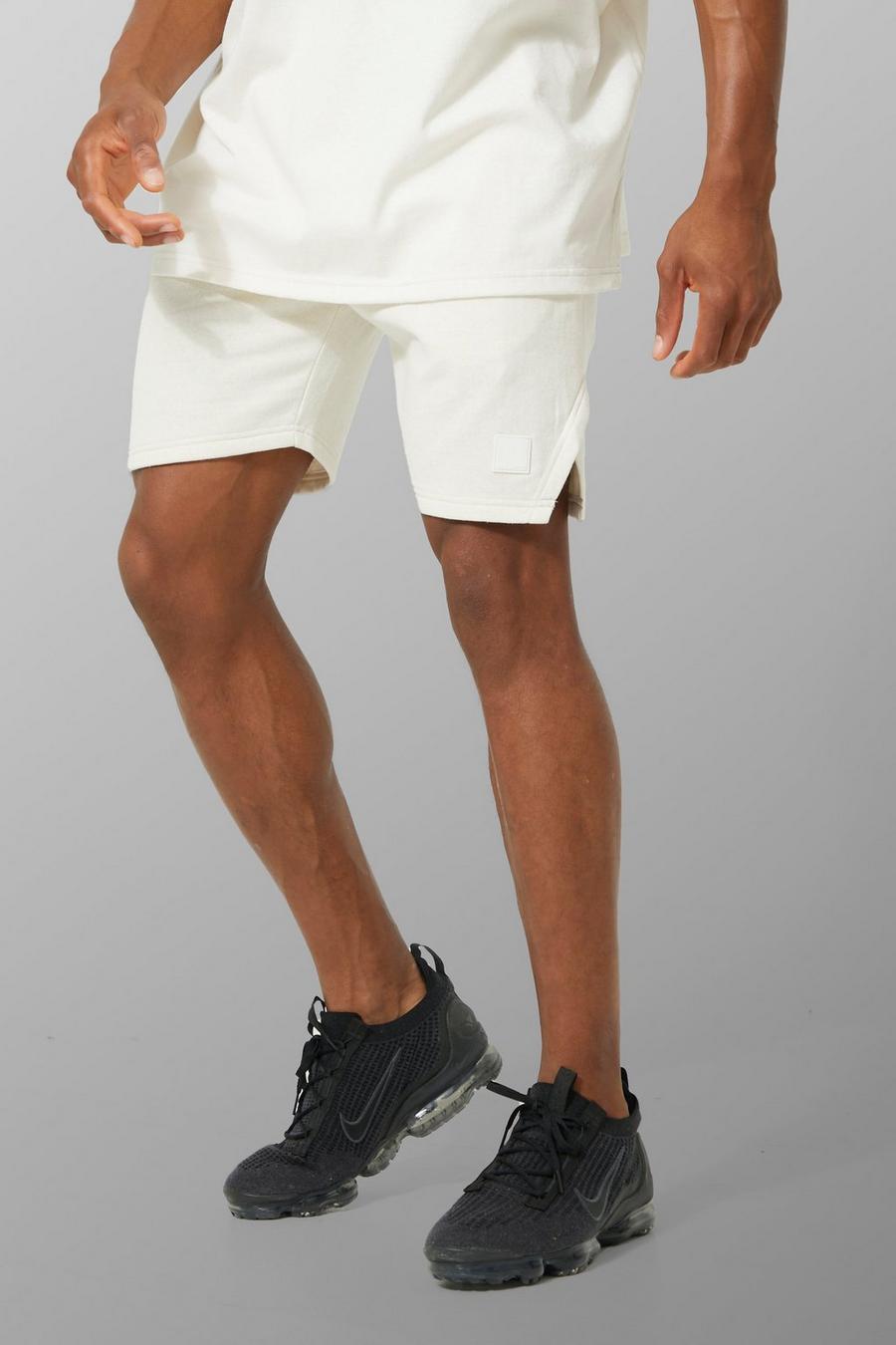 Ecru white Recycled Man Active Shorts