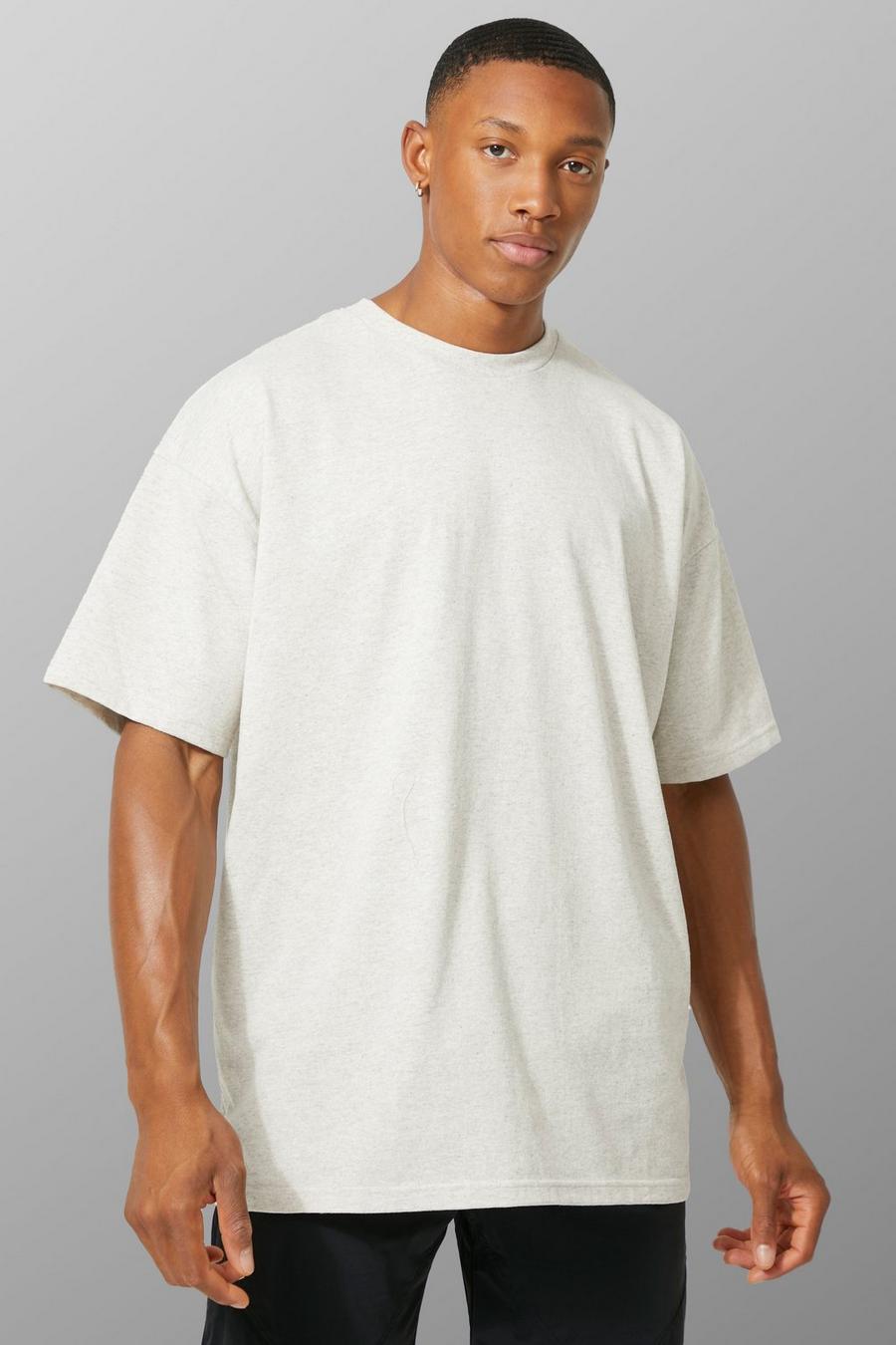 T-shirt de sport oversize en tissu recyclé - MAN Active, Taupe beige image number 1