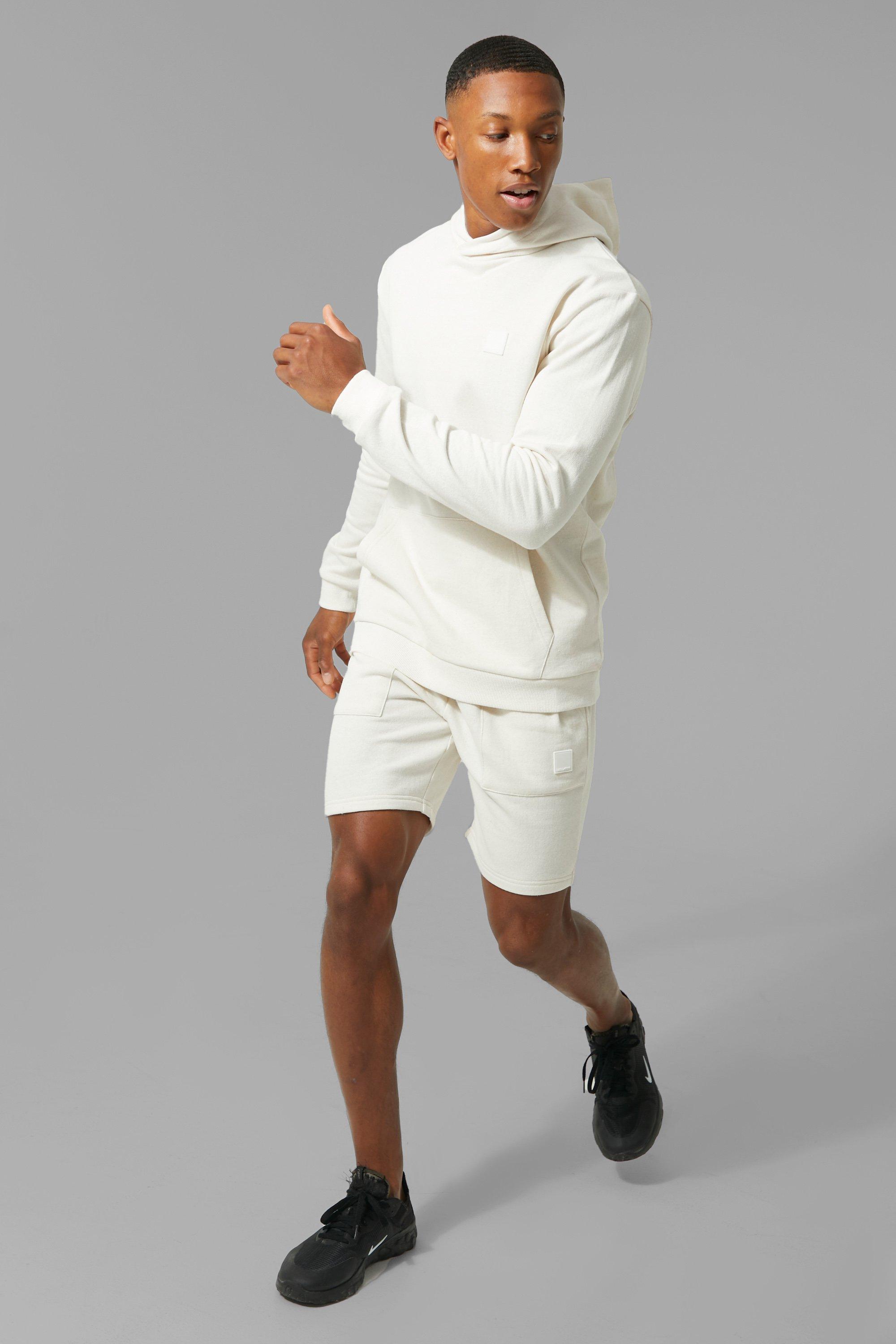 Hoodie and shorts online set men's