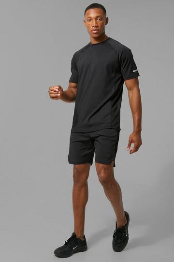 Man Active Performance T Shirt & Short Set black