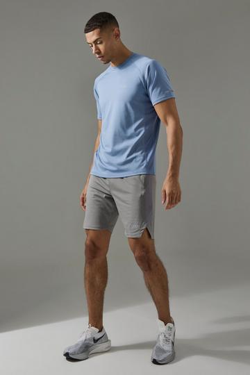 Man Active Performance T Shirt & Short Set steel