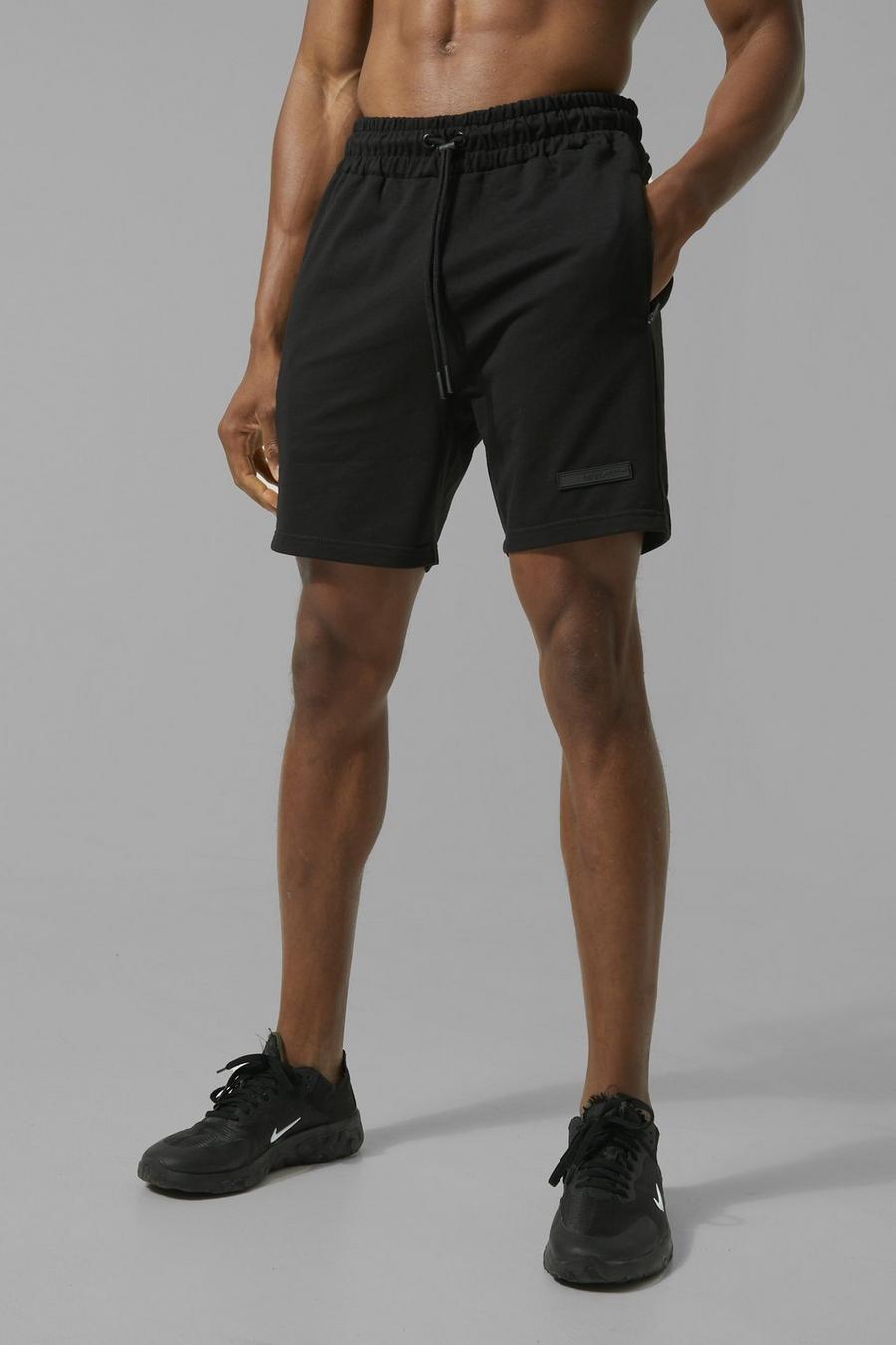 Black Man Active Short Length Jersey Short