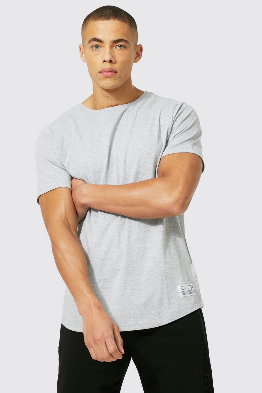 Grey marl Man Active Scoop Neck T-shirt