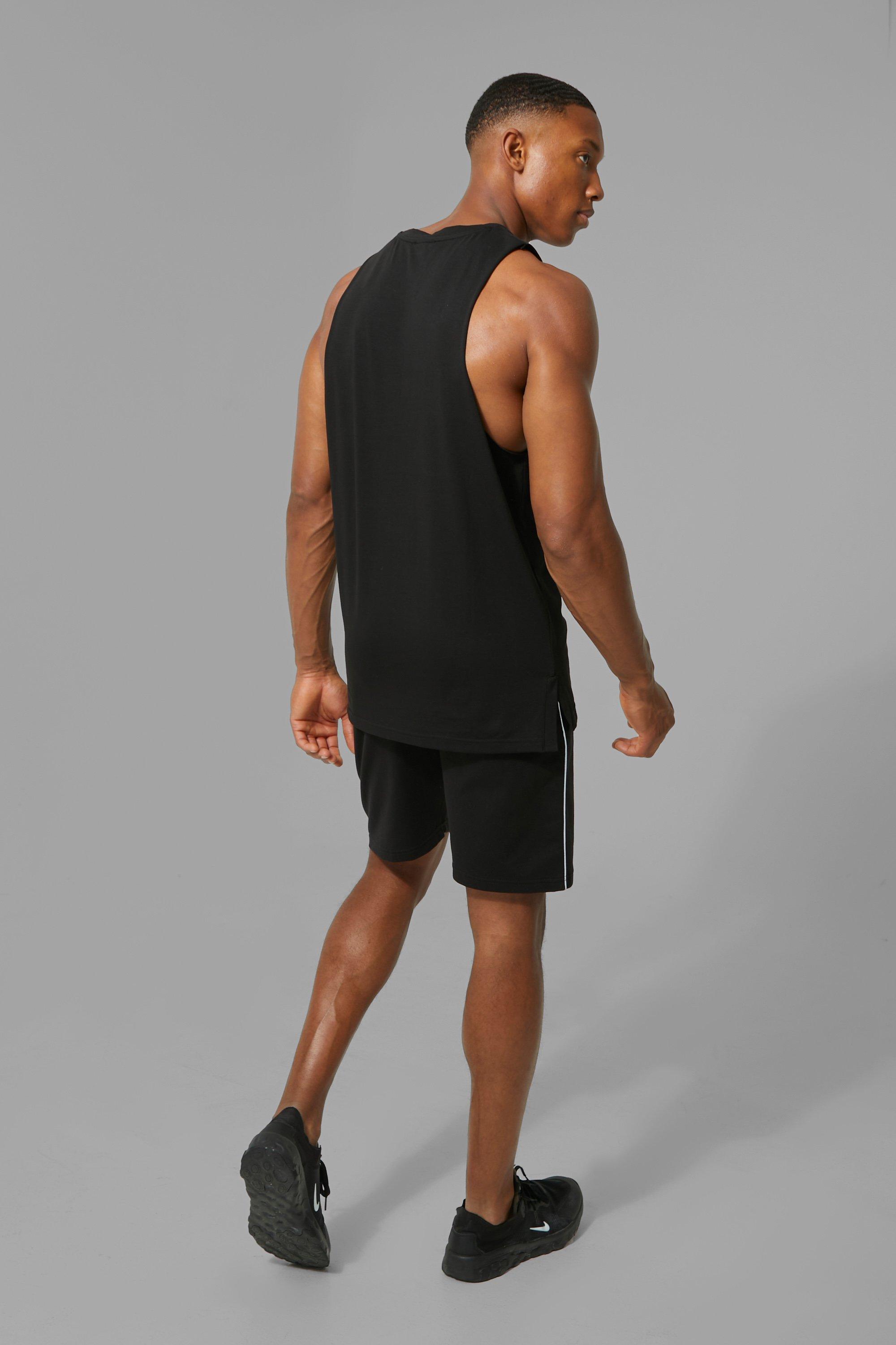 MAN Active Gym Tank with Woven Tab