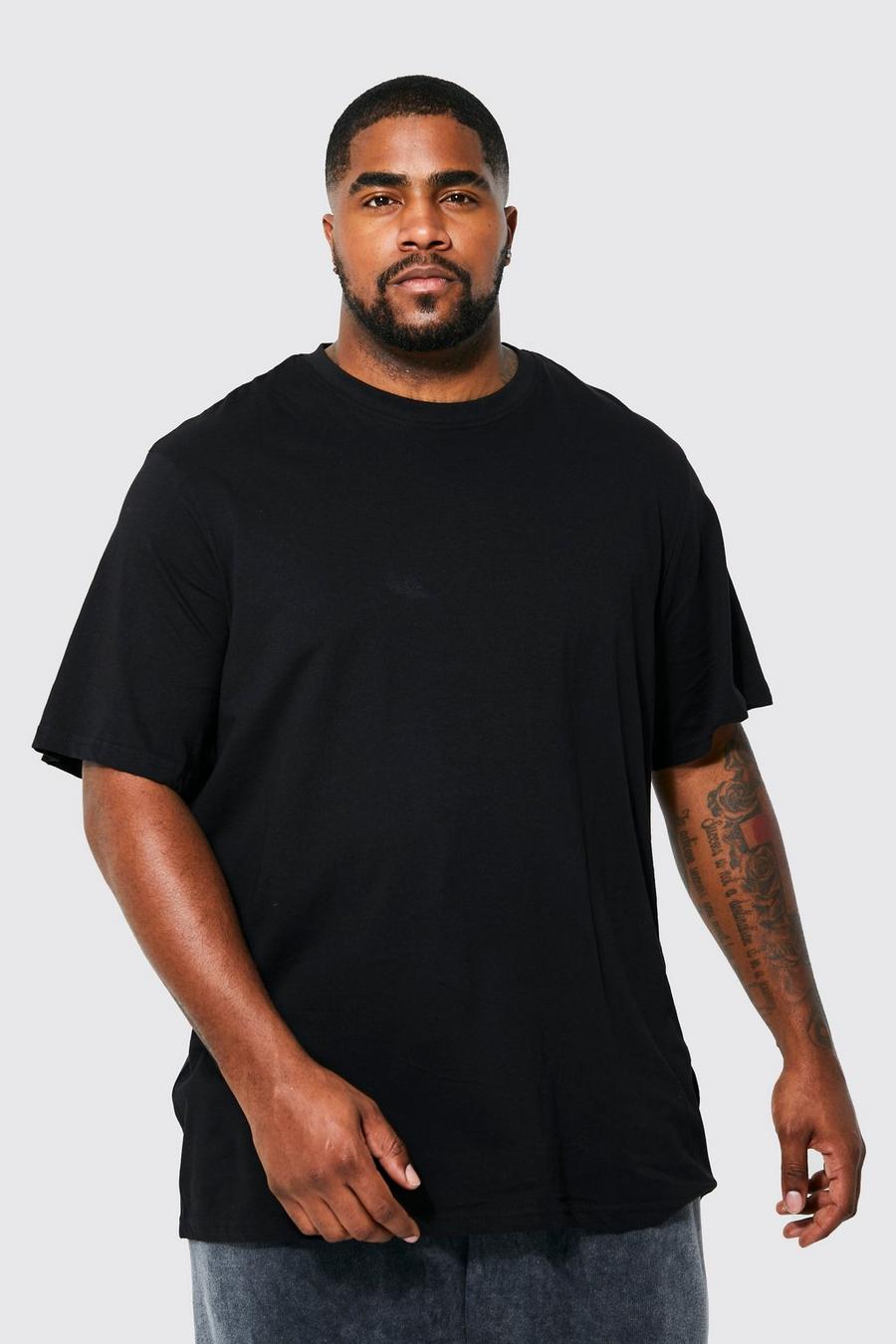 Grande taille - T-shirt ample basique à col rond, Black image number 1