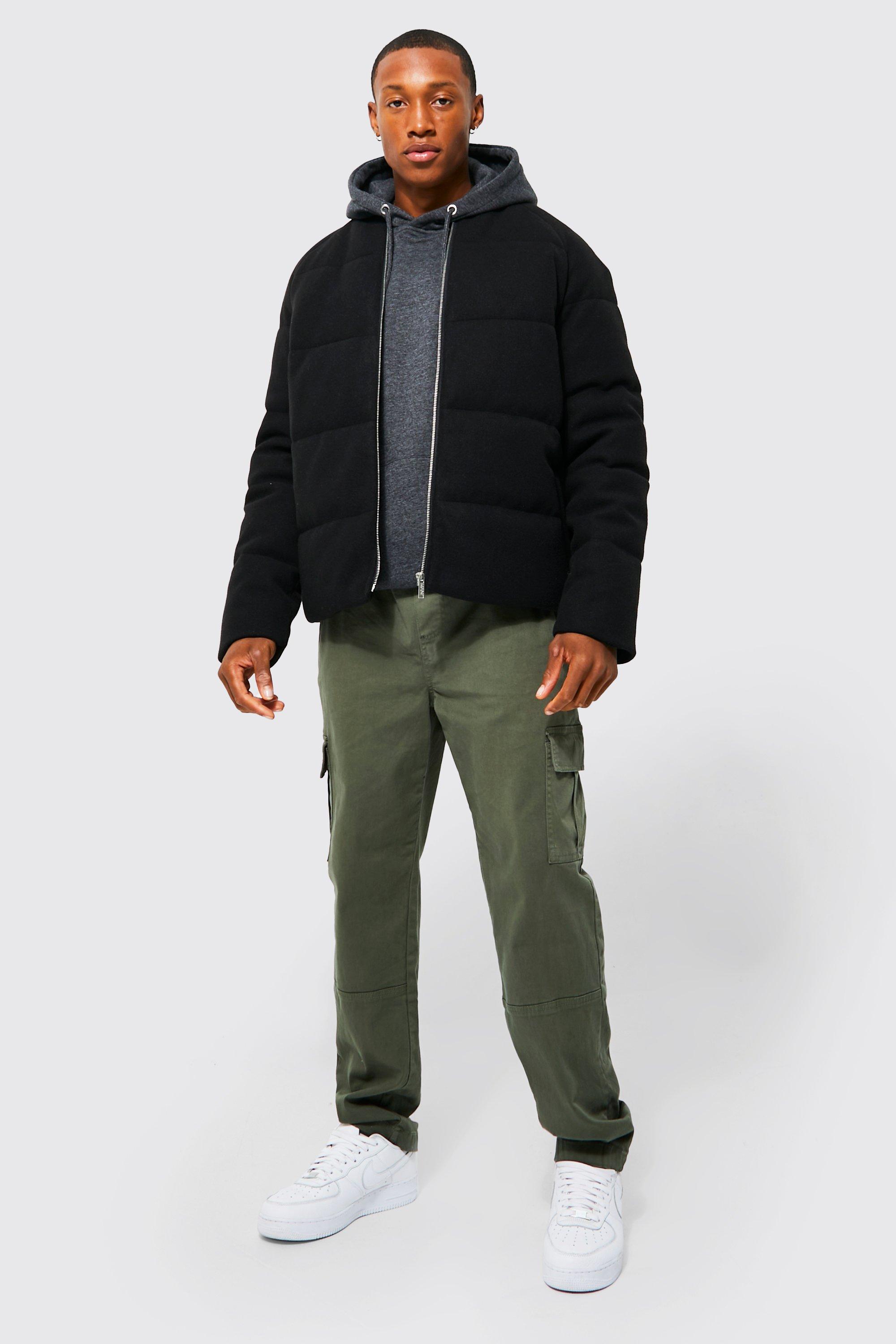 Wool Look Padded Bomber