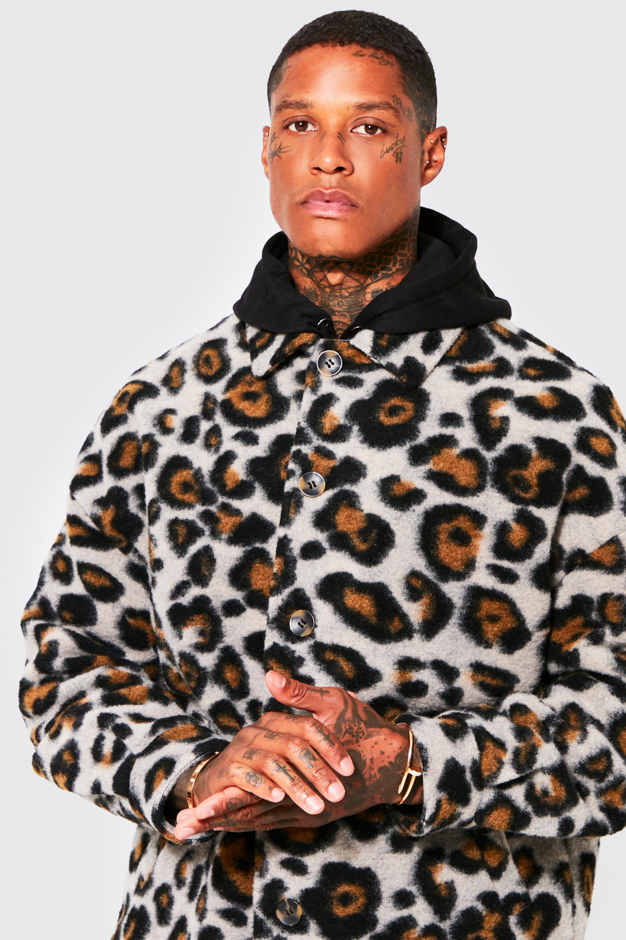 Leopard print outlet jacket men