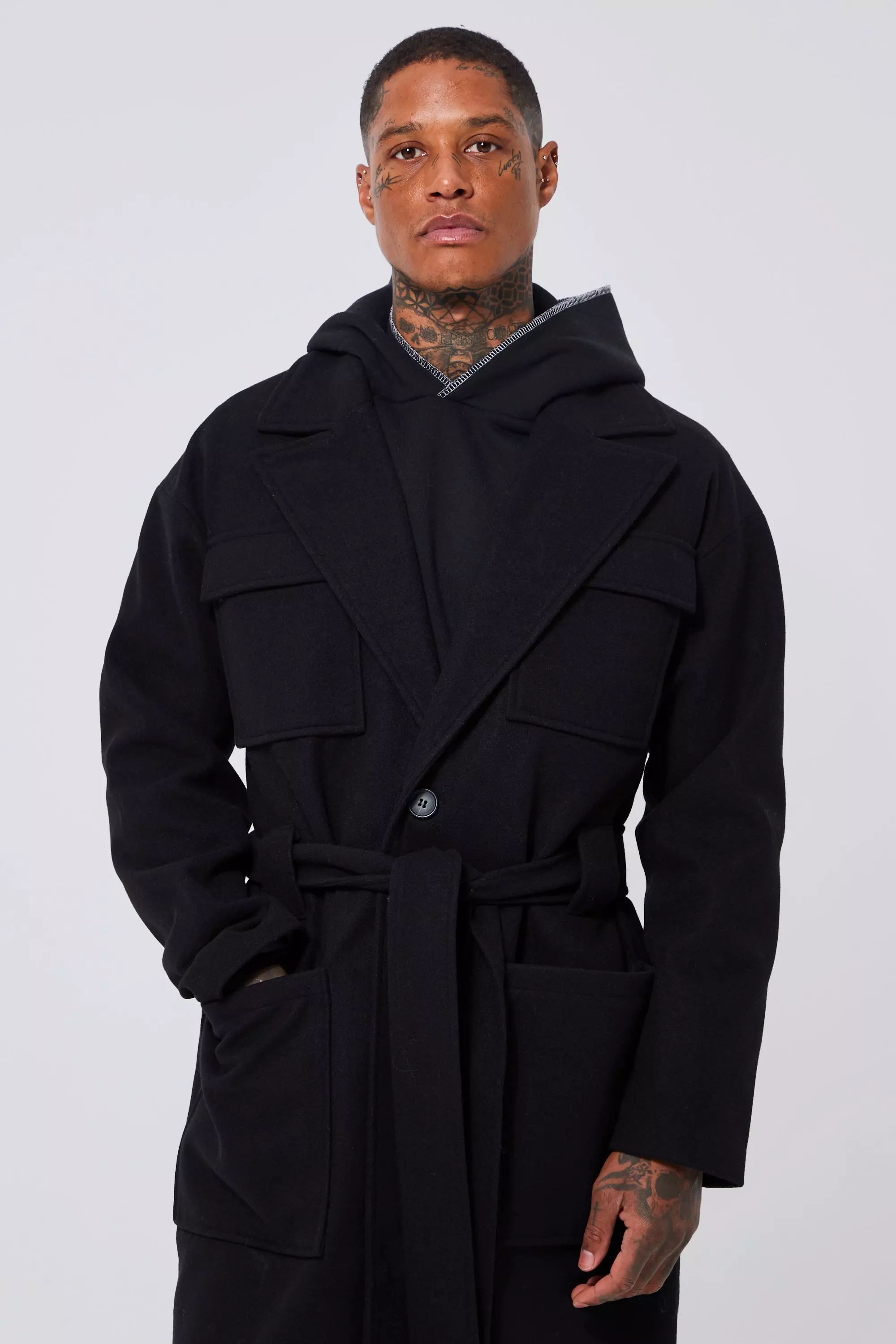 Another influence wool blend on sale overcoat