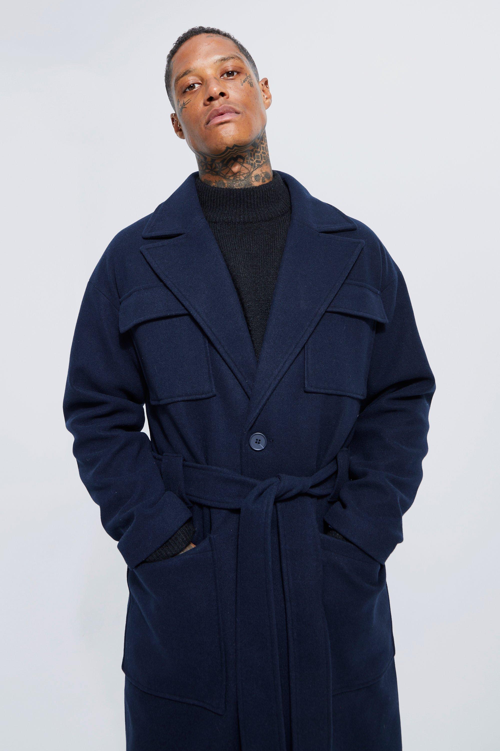 Manteau long homme bleu hotsell