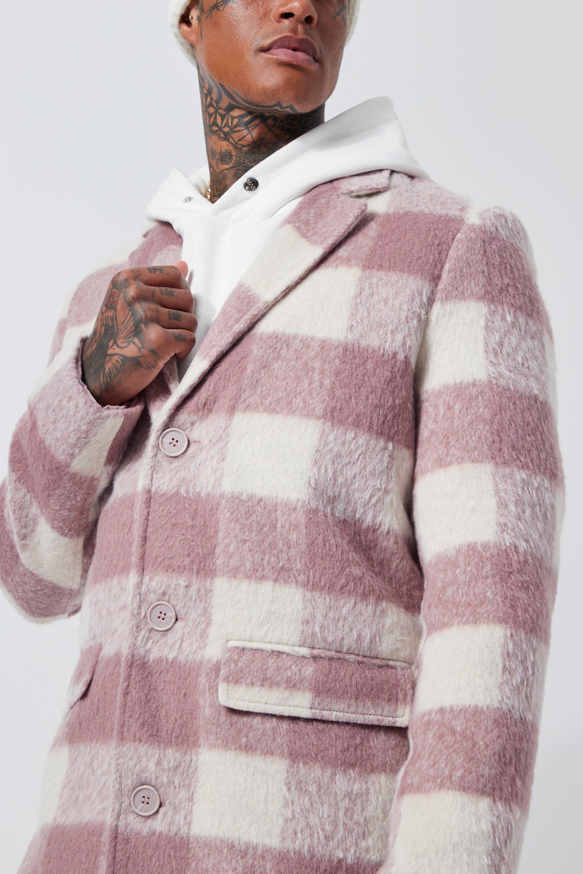 Mens pink overcoat sale