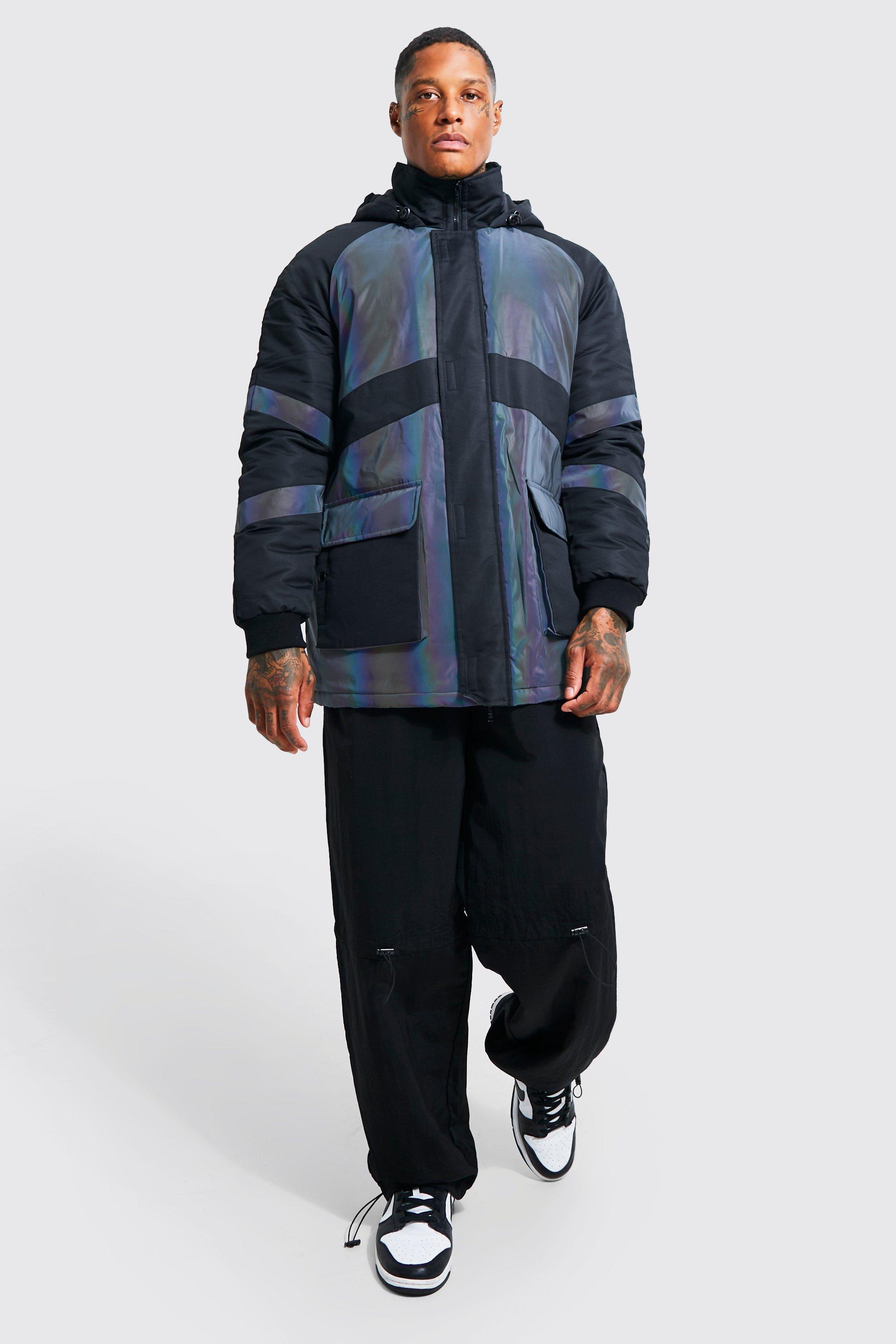 Mens reflective outlet parka