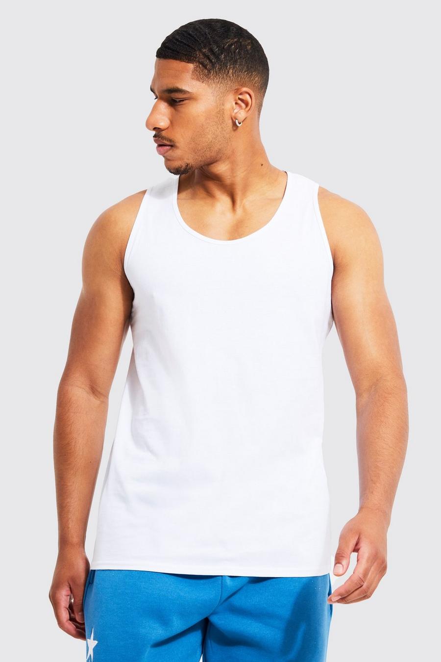 White Tall Basic Vest image number 1